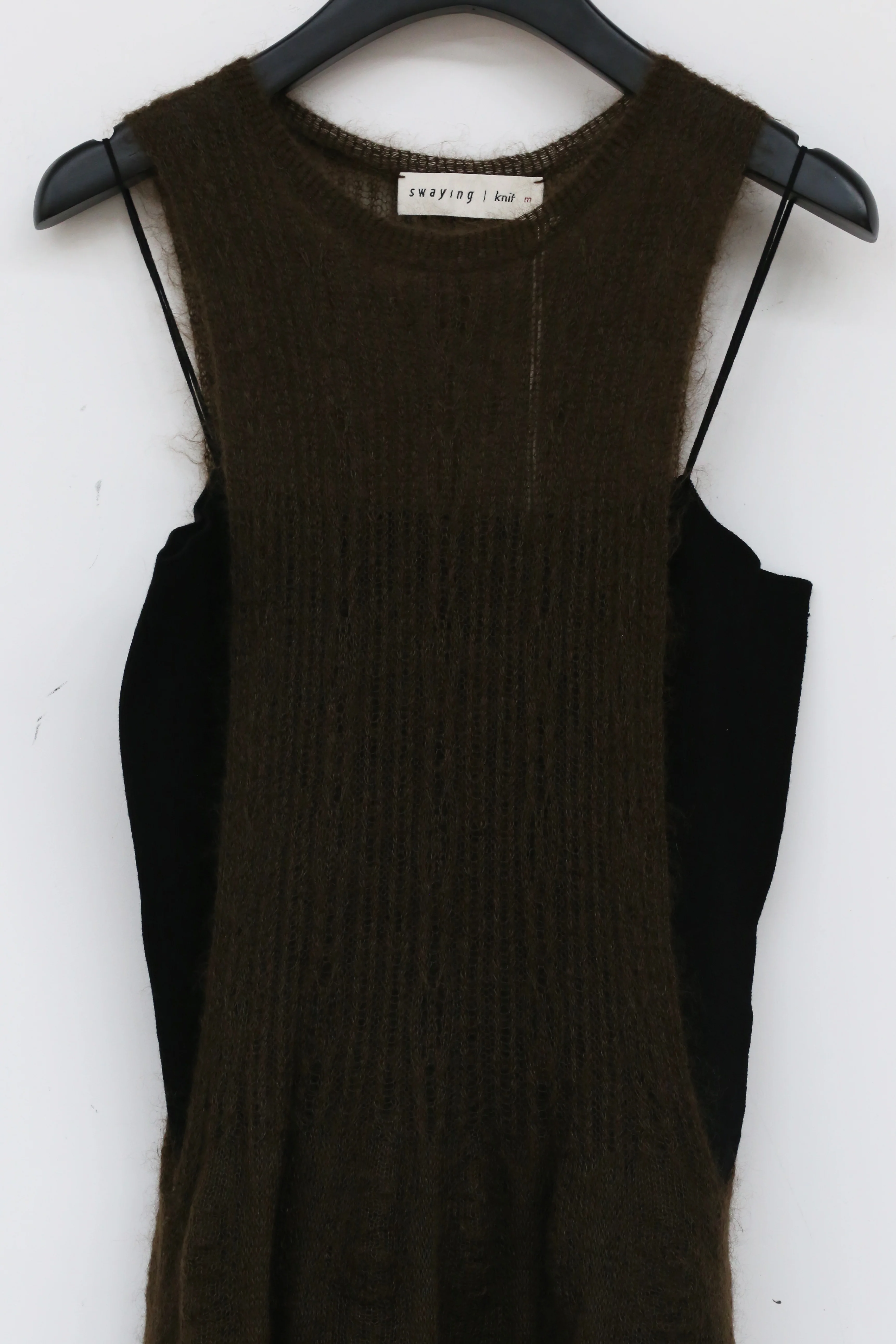 SWAYING/KNIT Pleated Sleeveless Dress (with petticoat) SW212LS11 Coffee PS19 - Image 6