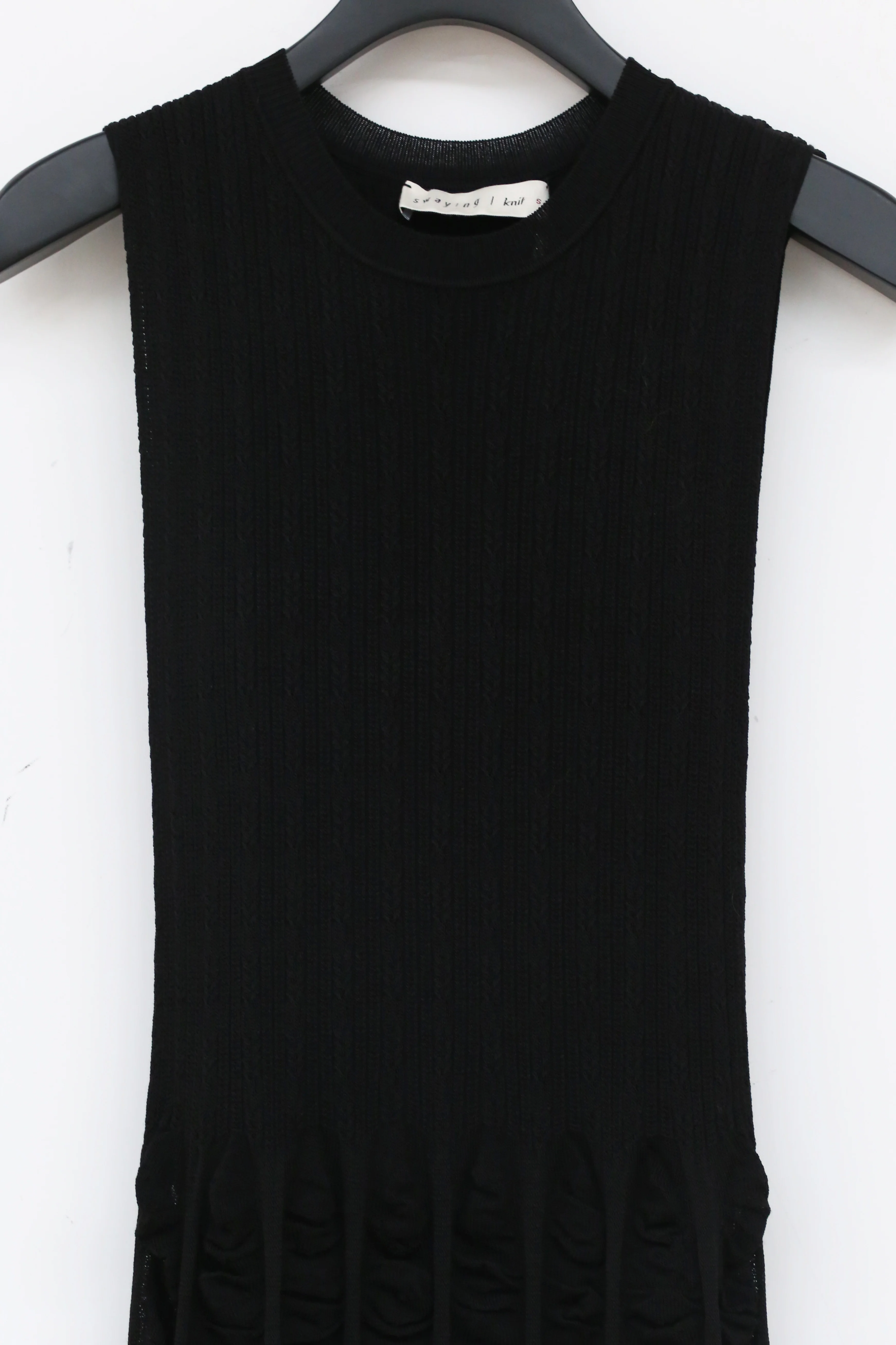 SWAYING/KNIT pleated sleeveless dress (with petticoat) SW212LS12 black PS19 - Image 6