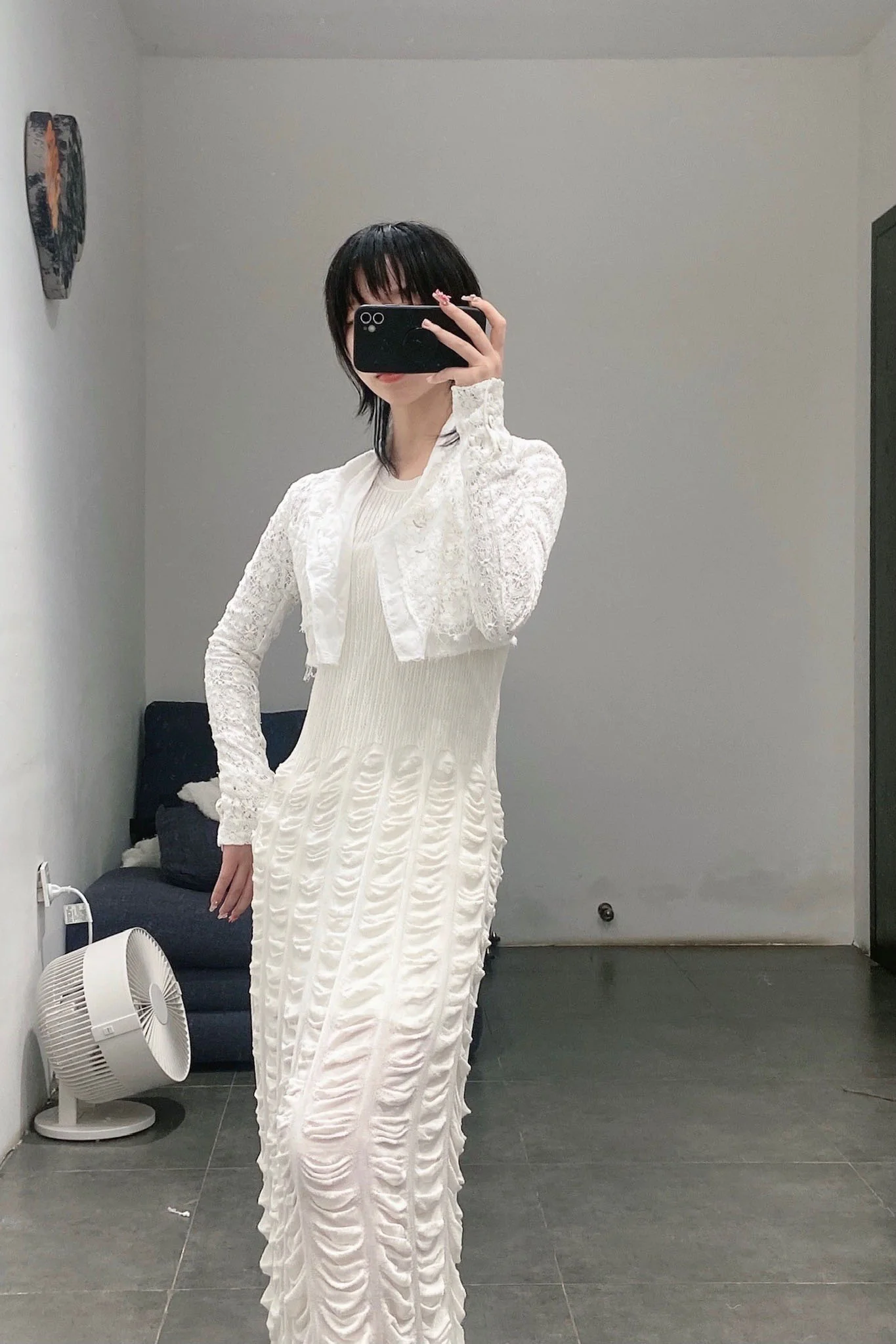 SWAYING/KNIT pleated sleeveless dress (with petticoat) SW212LS13 white PS19 - Image 6