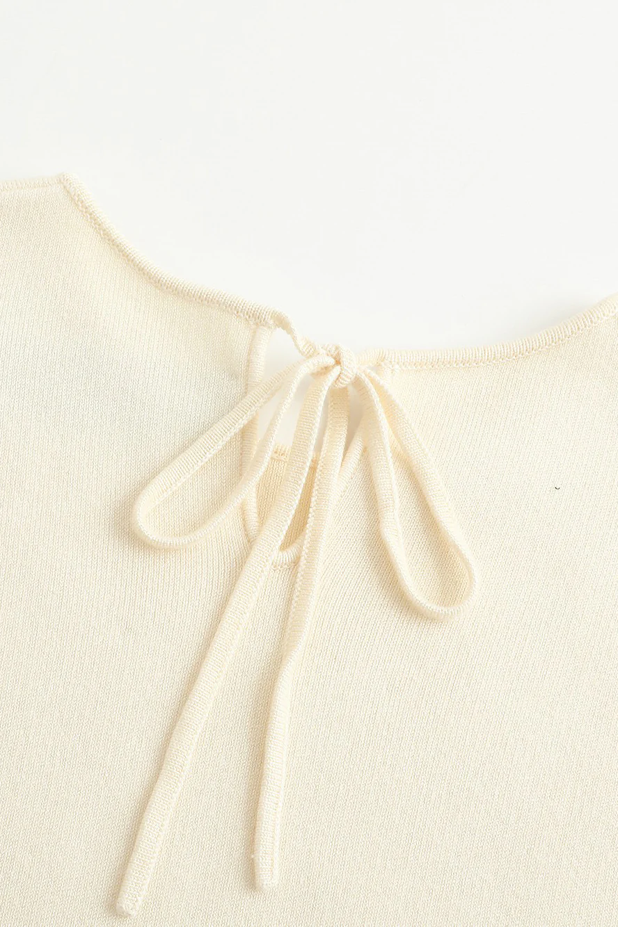 SWAYING/KNIT profile cuffed long-sleeved slim fit pullover SW-SW24RE1T07-YABAI tooth white PS11 - Image 10