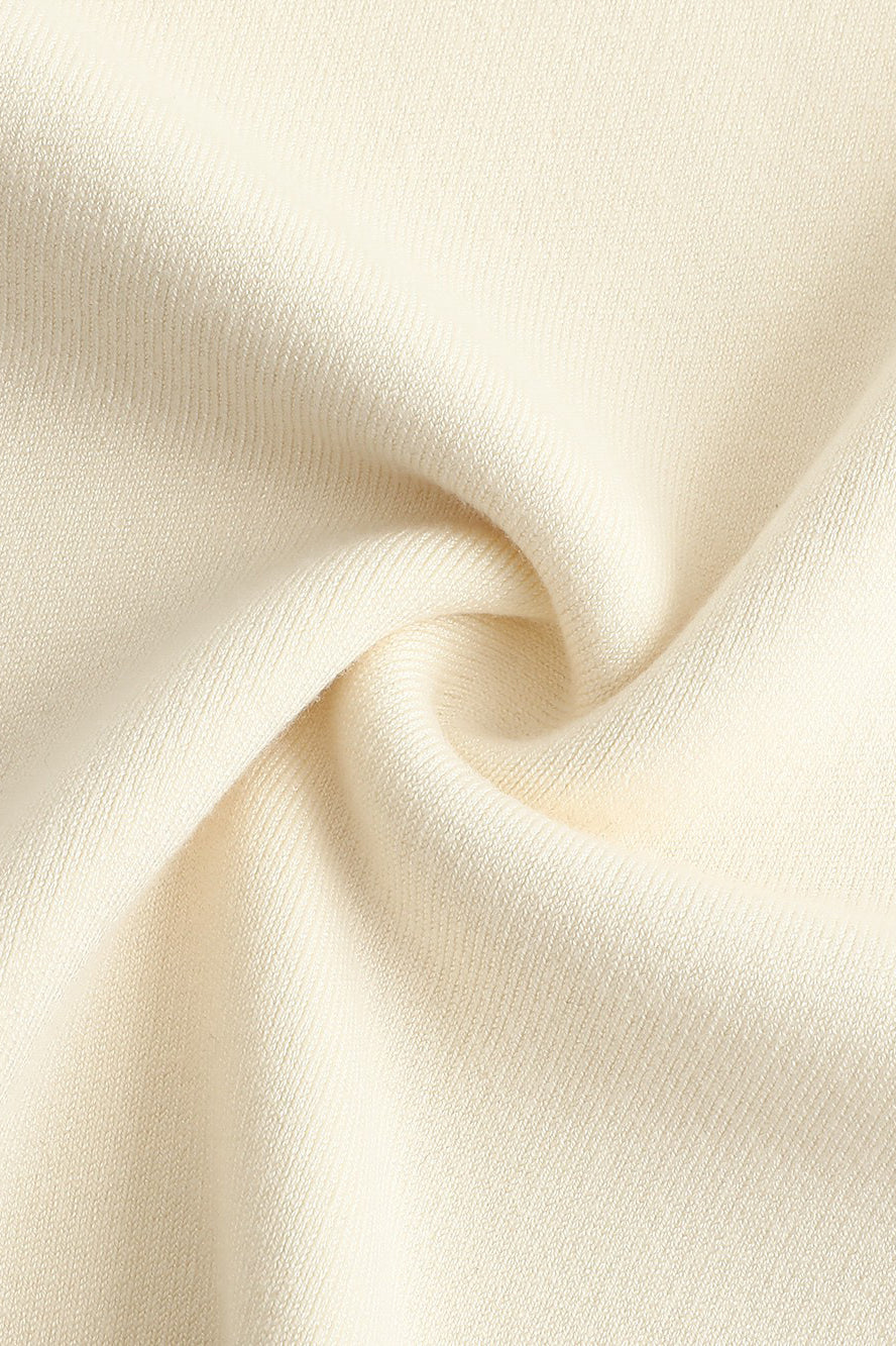 SWAYING/KNIT profile cuffed long-sleeved slim fit pullover SW-SW24RE1T07-YABAI tooth white PS11 - Image 11