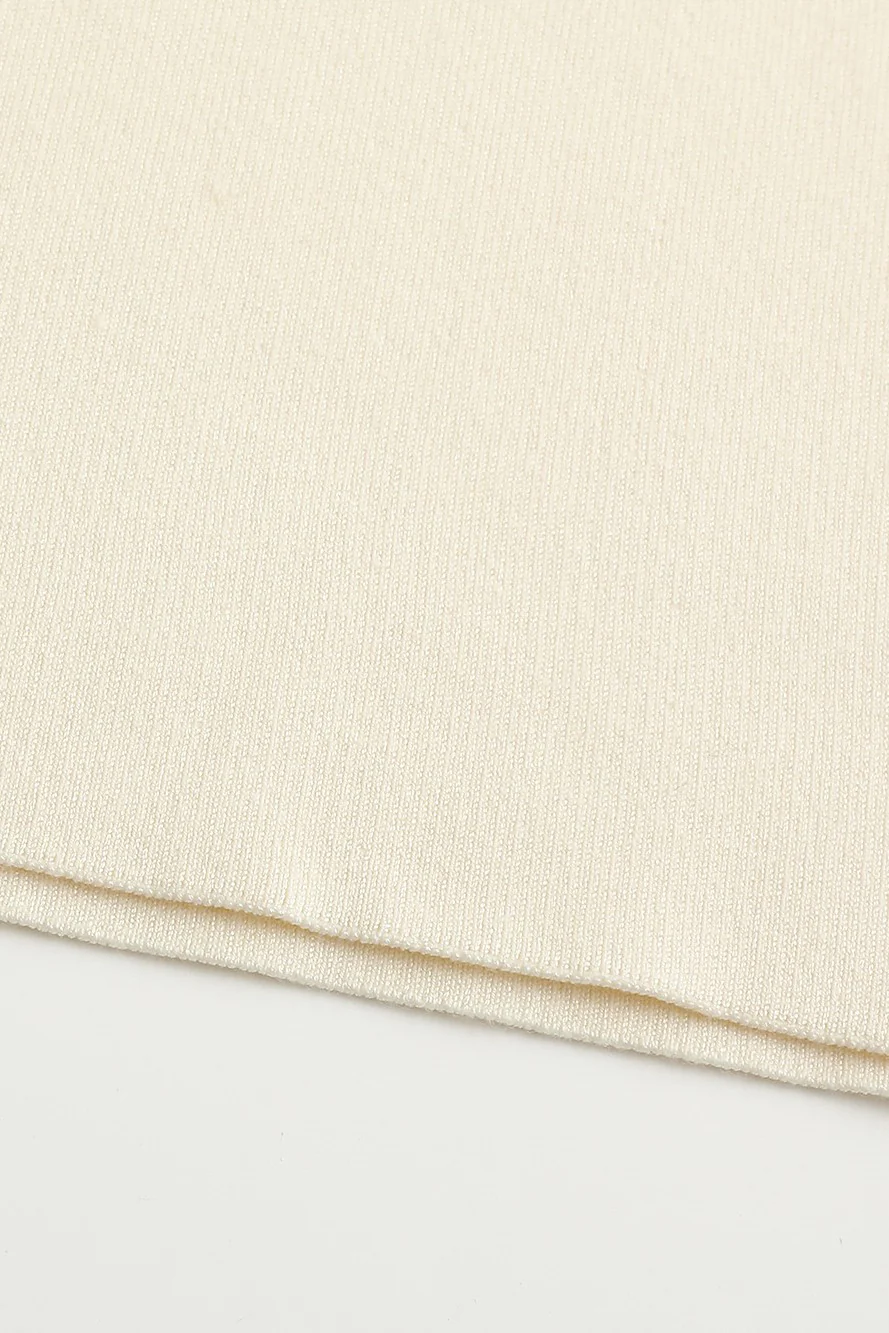 SWAYING/KNIT profile cuffed long-sleeved slim fit pullover SW-SW24RE1T07-YABAI tooth white PS11 - Image 13