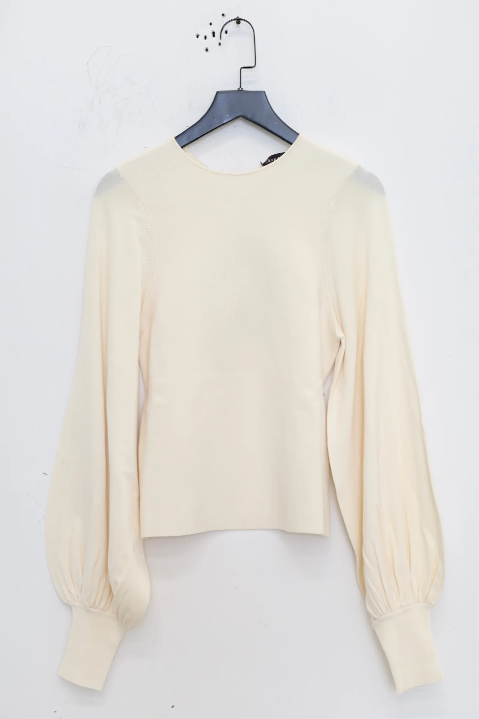 SWAYING/KNIT profile cuffed long-sleeved slim fit pullover SW-SW24RE1T07-YABAI tooth white PS11 - Image 3