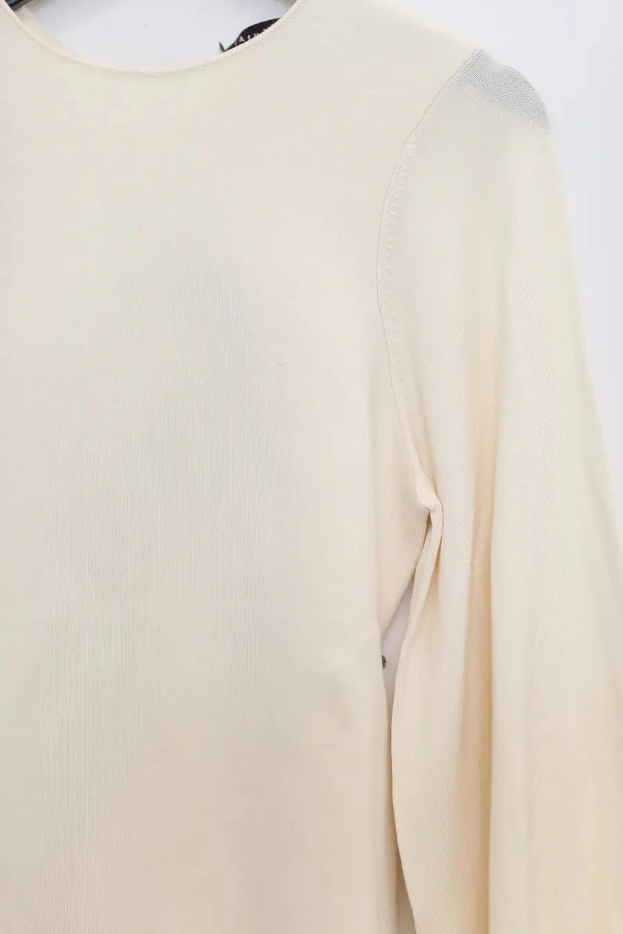 SWAYING/KNIT profile cuffed long-sleeved slim fit pullover SW-SW24RE1T07-YABAI tooth white PS11 - Image 4