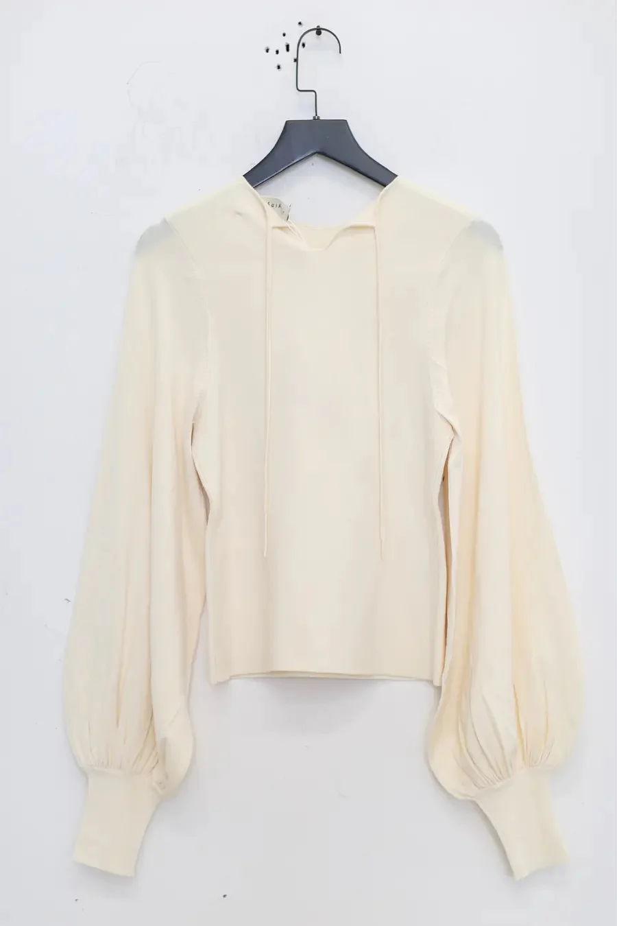 SWAYING/KNIT profile cuffed long-sleeved slim fit pullover SW-SW24RE1T07-YABAI tooth white PS11 - Image 6