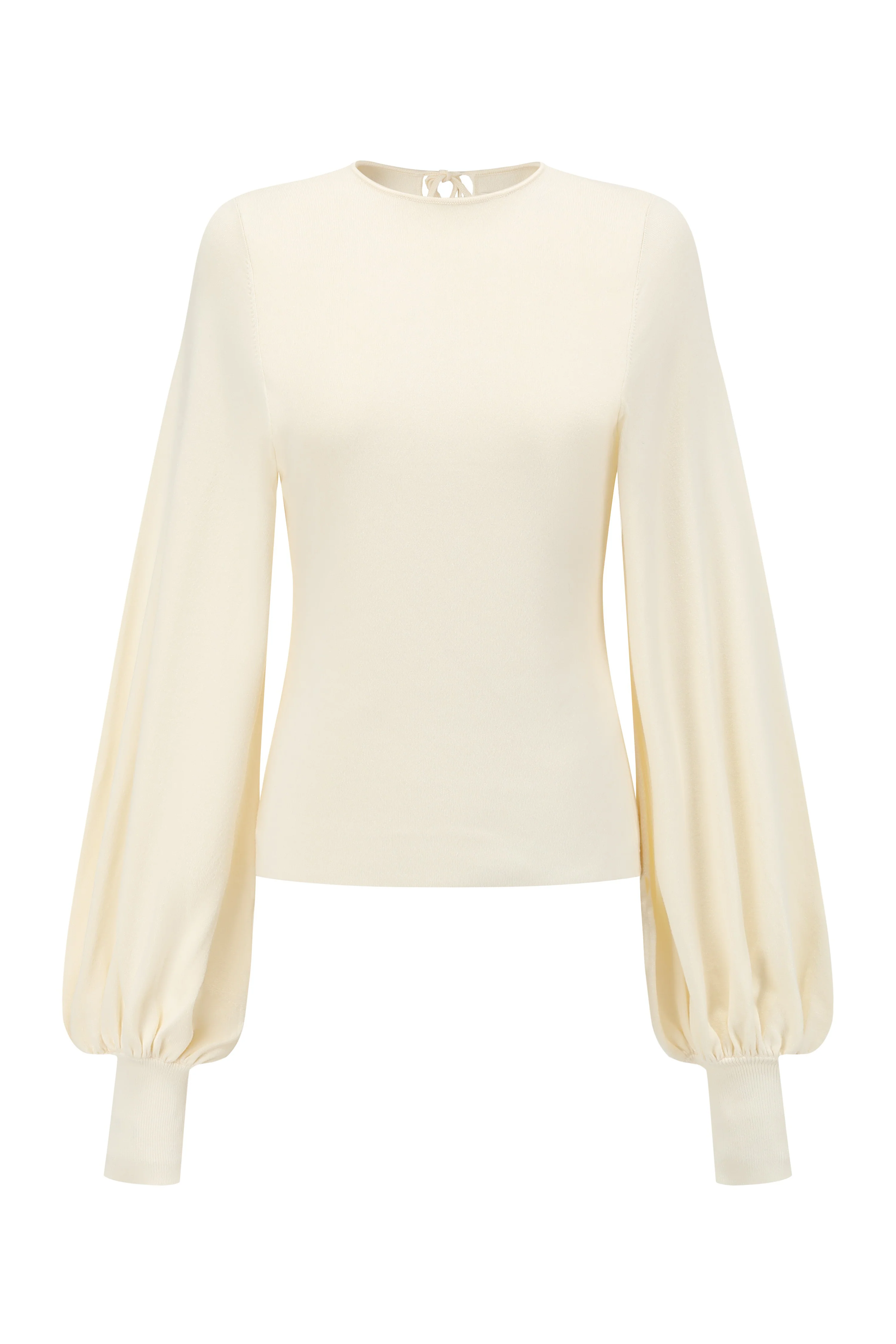 SWAYING/KNIT profile cuffed long-sleeved slim fit pullover SW-SW24RE1T07-YABAI tooth white PS11 - Image 7