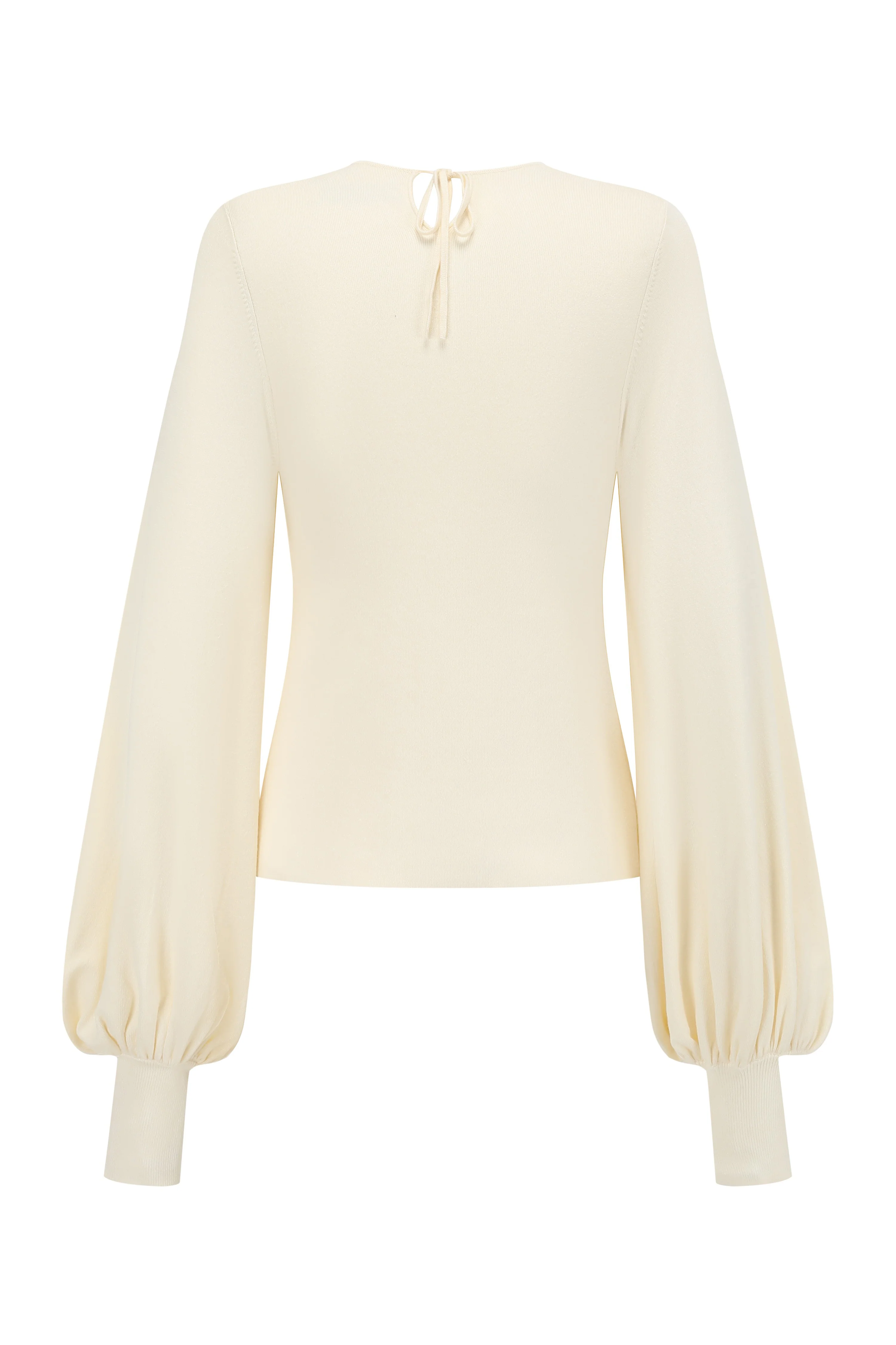 SWAYING/KNIT profile cuffed long-sleeved slim fit pullover SW-SW24RE1T07-YABAI tooth white PS11 - Image 8