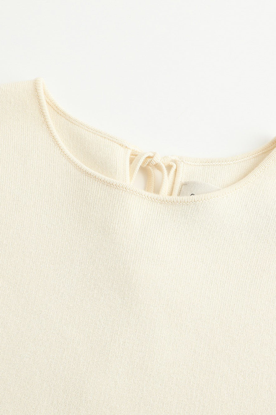 SWAYING/KNIT profile cuffed long-sleeved slim fit pullover SW-SW24RE1T07-YABAI tooth white PS11 - Image 9