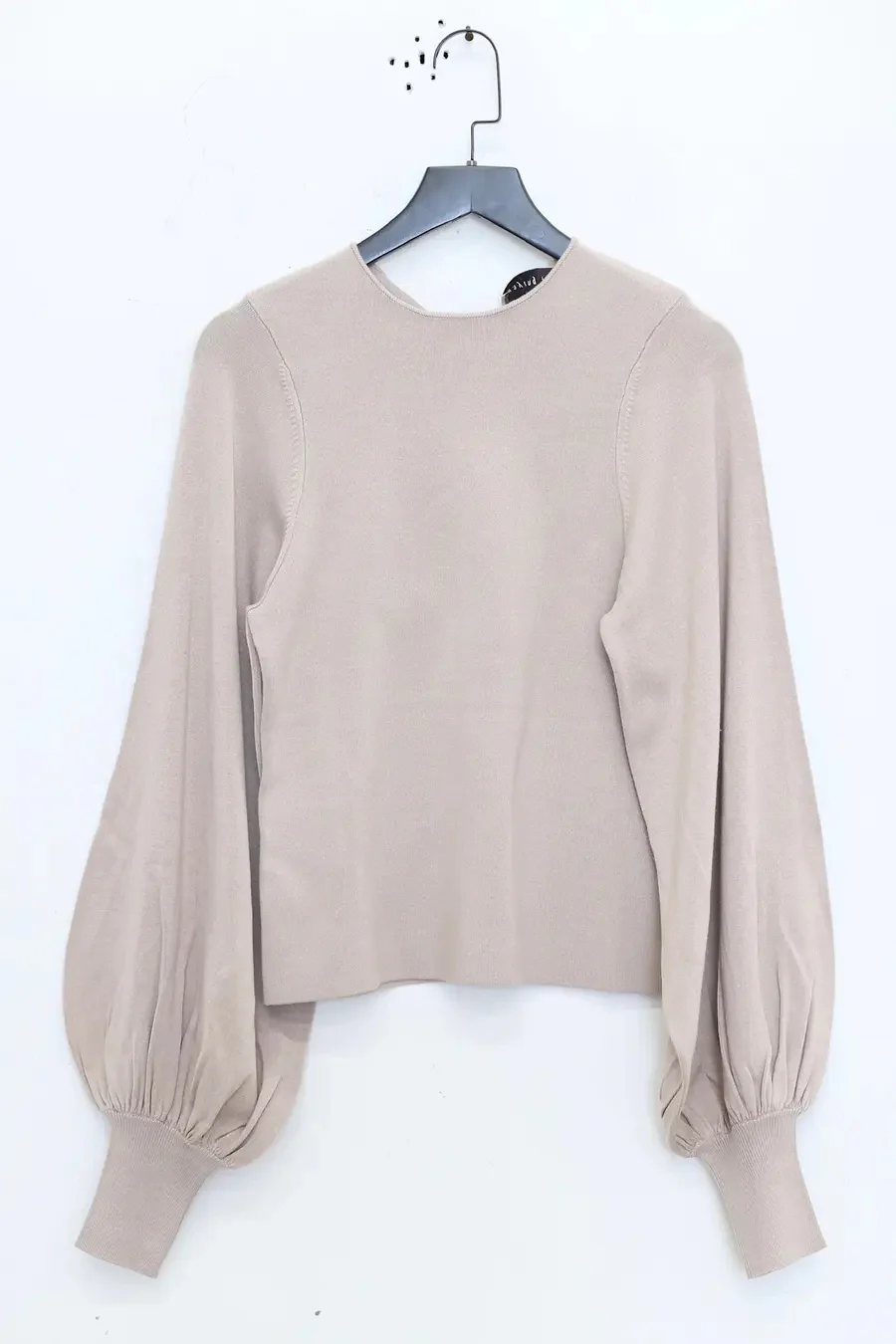 SWAYING/KNIT profile cuffed long-sleeved slim fit pullover SW-SW24RE1T09-XING Almond PS11 - Image 4