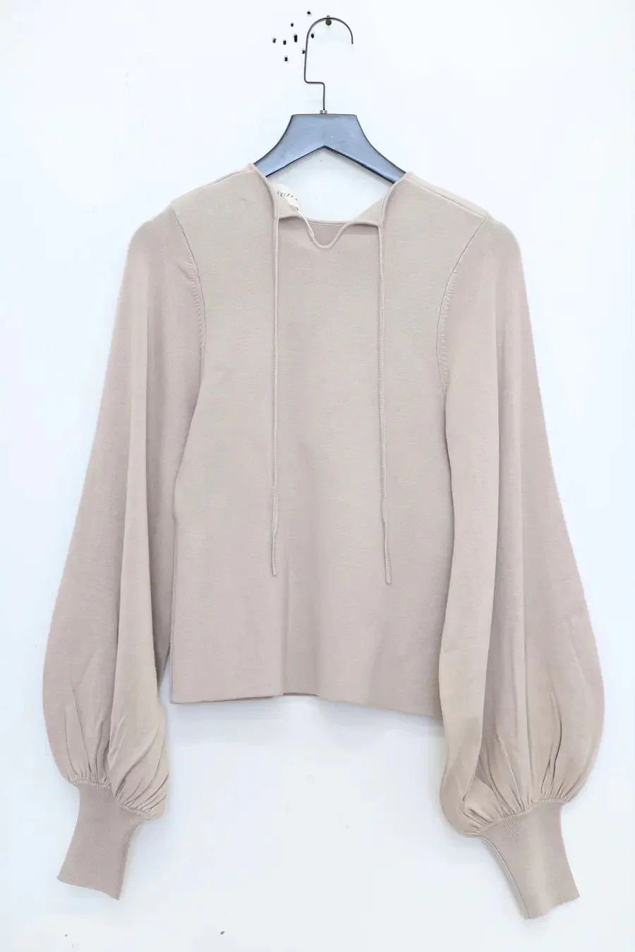 SWAYING/KNIT profile cuffed long-sleeved slim fit pullover SW-SW24RE1T09-XING Almond PS11 - Image 7