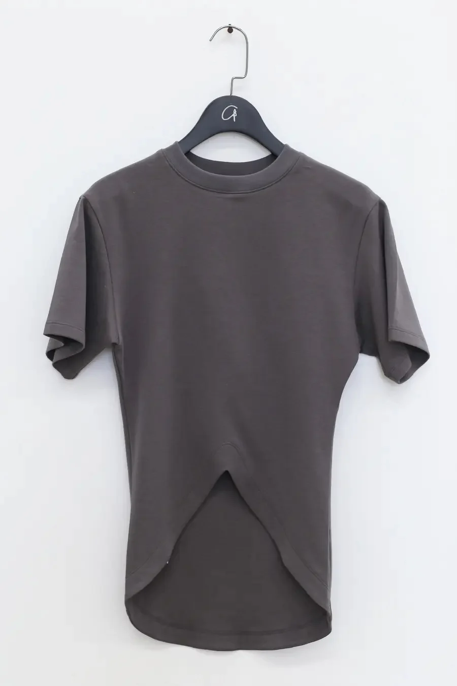 SWAYING/KNIT round hem half-sleeved pullover SW24SS1T45 dark gray - Image 3