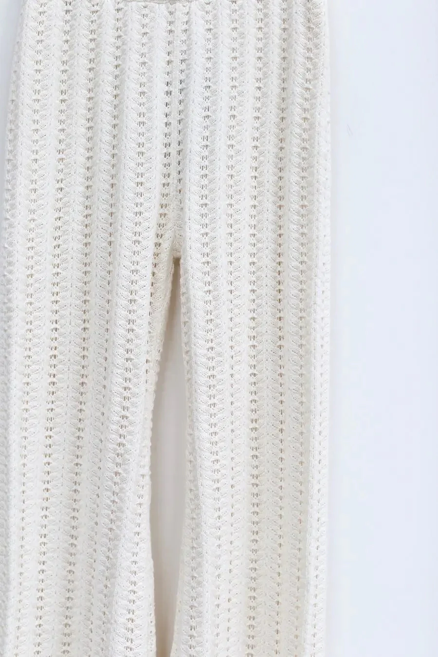SWAYING/KNIT Scalloped fishbone trousers SW22AW3B25 White - Image 9