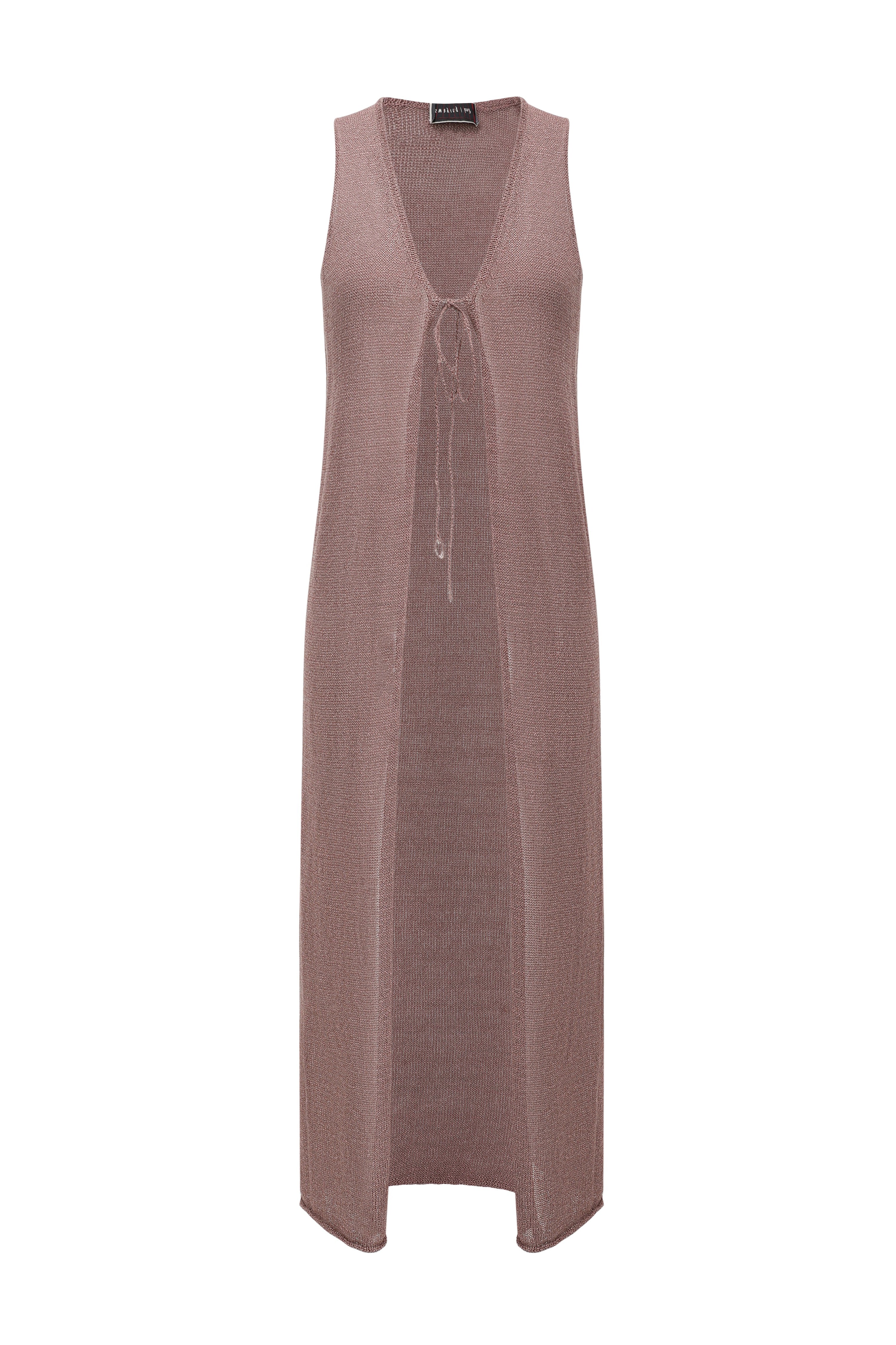 SWAYING/KNIT seamless cardigan long vest SW24SS1T67 dirty pink - Image 5