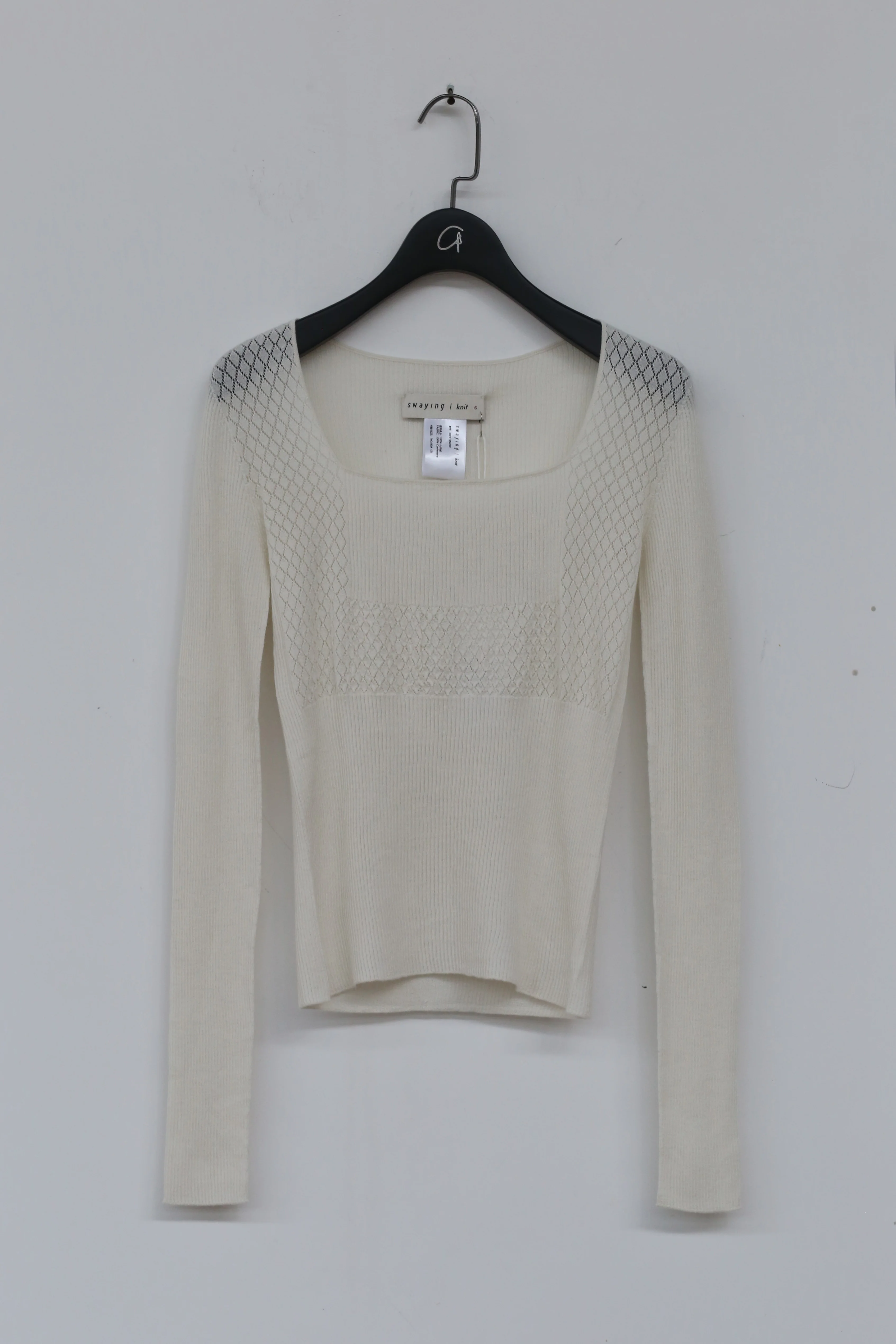 SWAYING/KNIT Seamless Cashmere Top SW212SZ02 White PS8 - Image 5