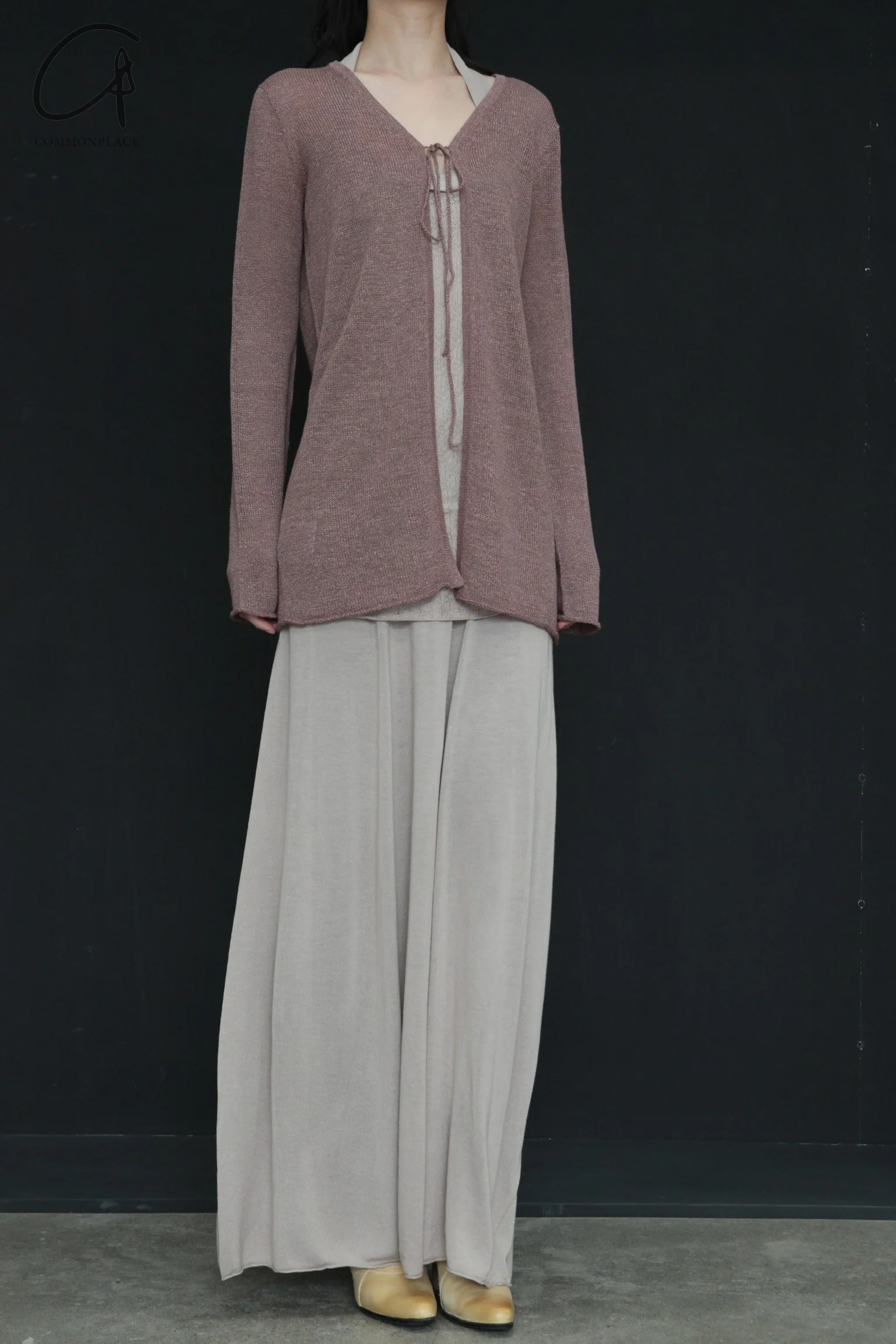 SWAYING/KNIT seamless halter neck long skirt SW24SS2L17 almond color PS68 - Image 5