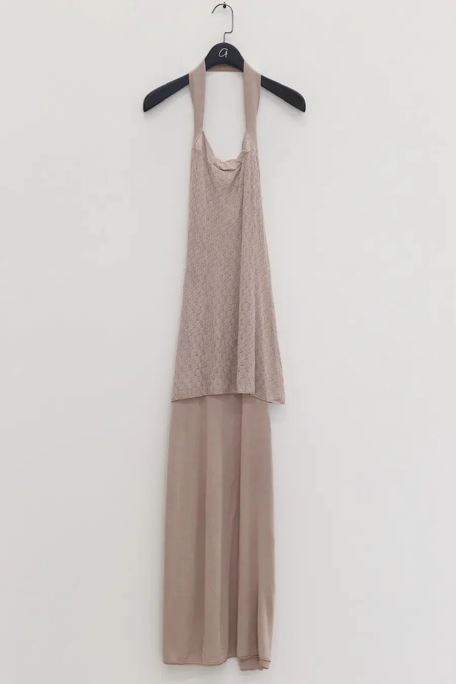 SWAYING/KNIT seamless halter neck long skirt SW24SS2L17 almond color PS68 - Image 8