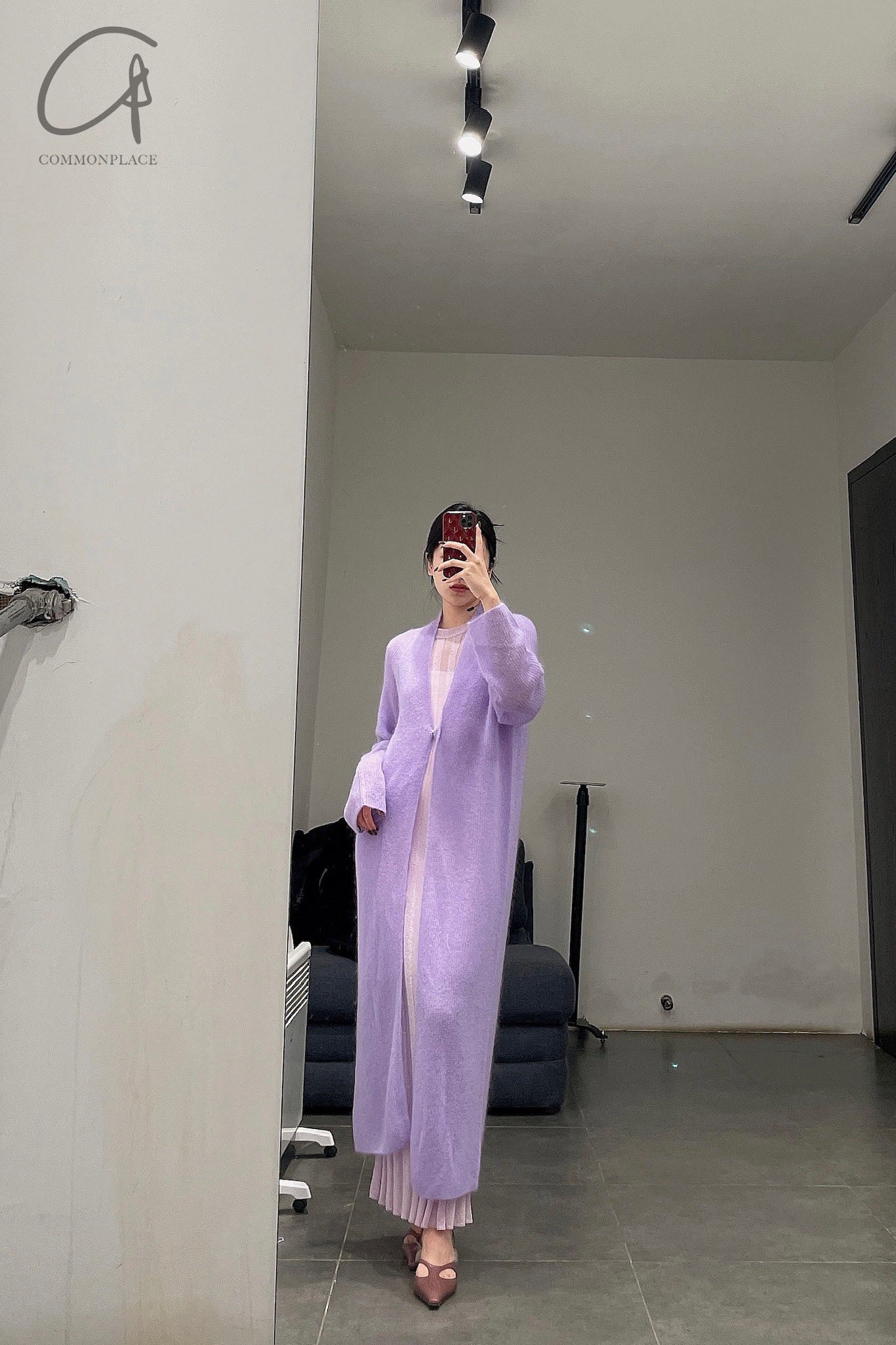 SWAYING/KNIT Seamless Mohair Long Suit SW212SZ72 Lavender PS38 - Image 4