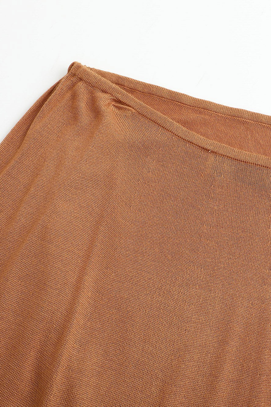 SWAYING/KNIT seamless round hem long skirt SW24SS3B23 clay color PS82 - Image 14