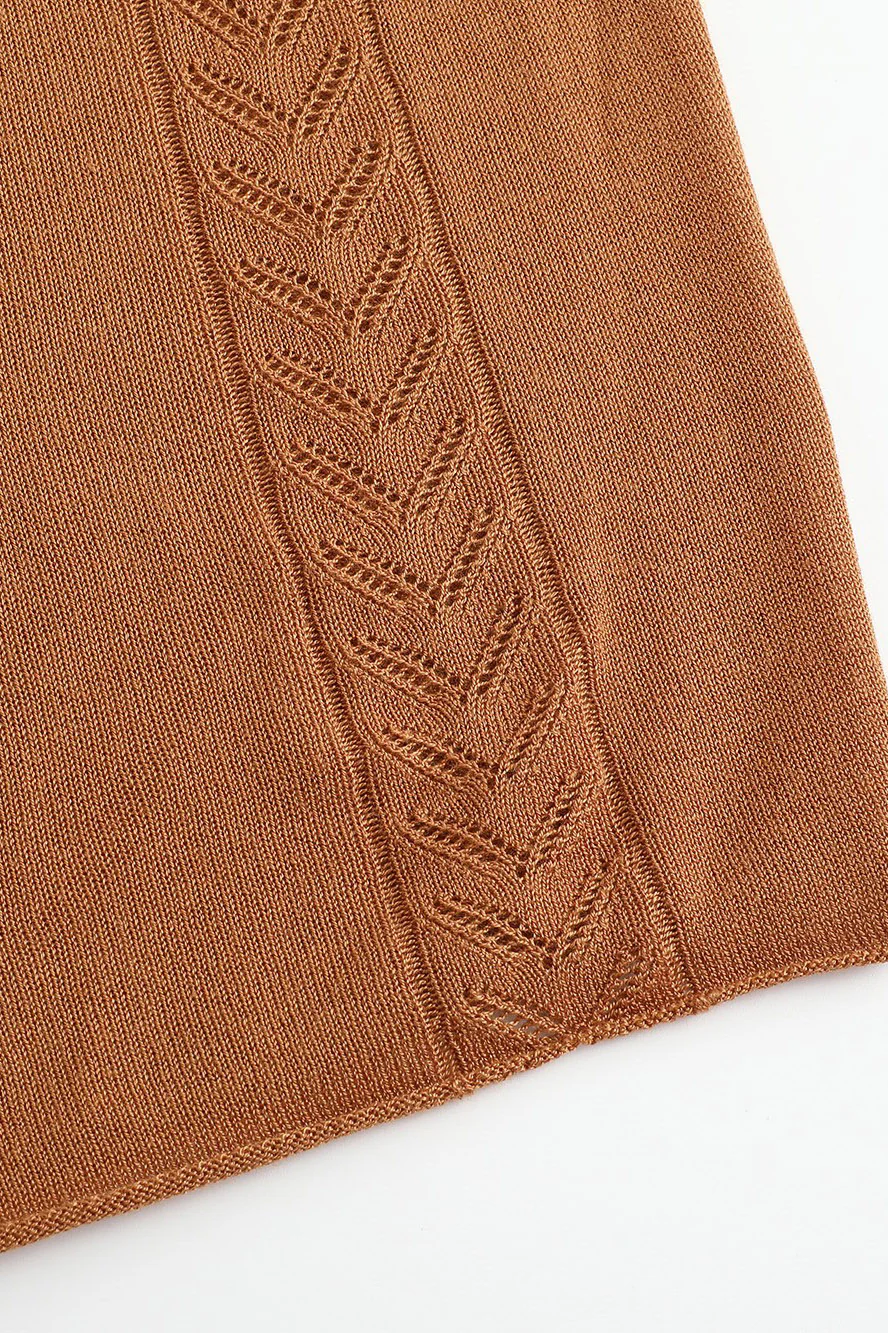 SWAYING/KNIT seamless round hem long skirt SW24SS3B23 clay color PS82 - Image 15