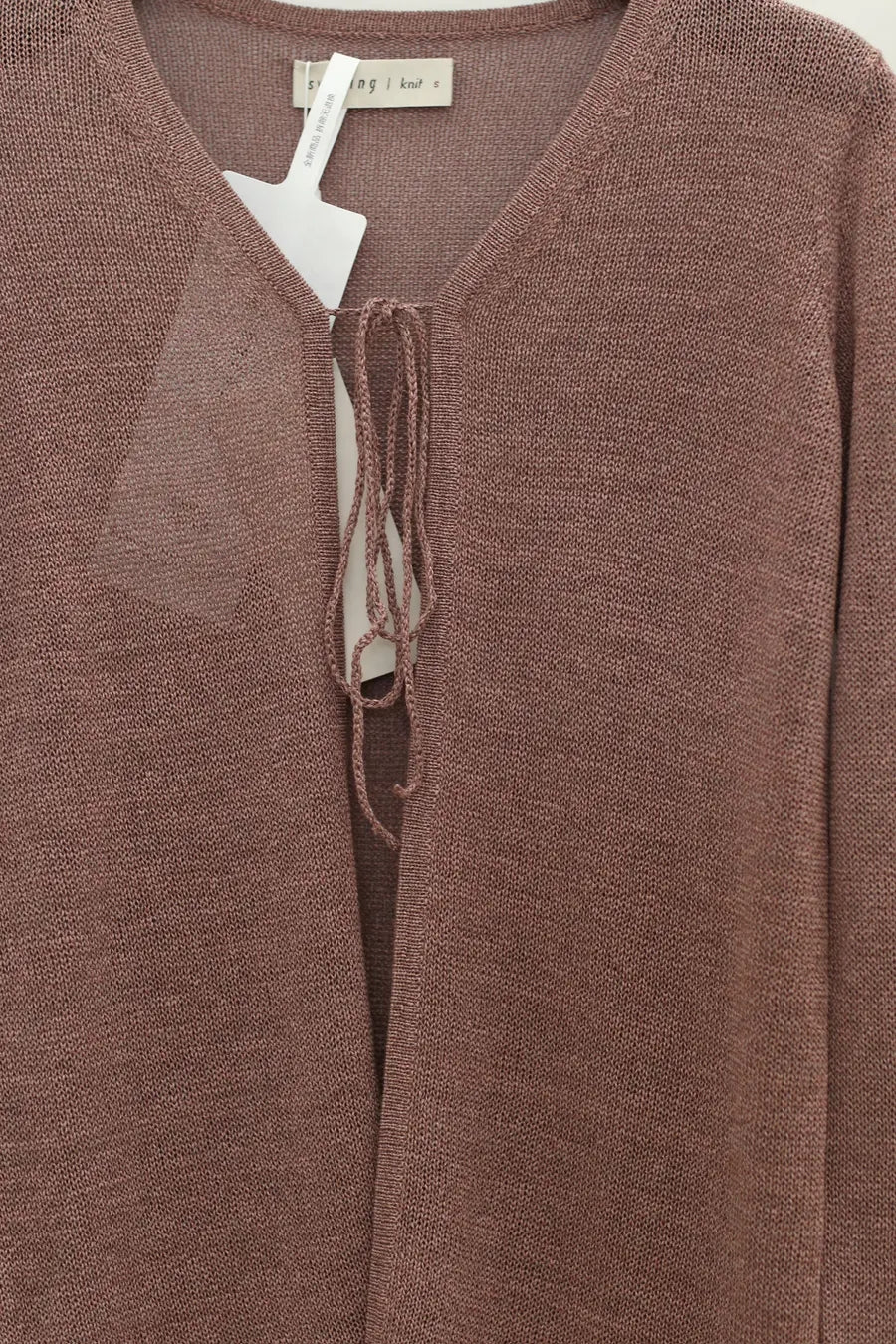 SWAYING/KNIT seamless tie long-sleeved cardigan SW24SS1T70 dirty pink PS77 - Image 7