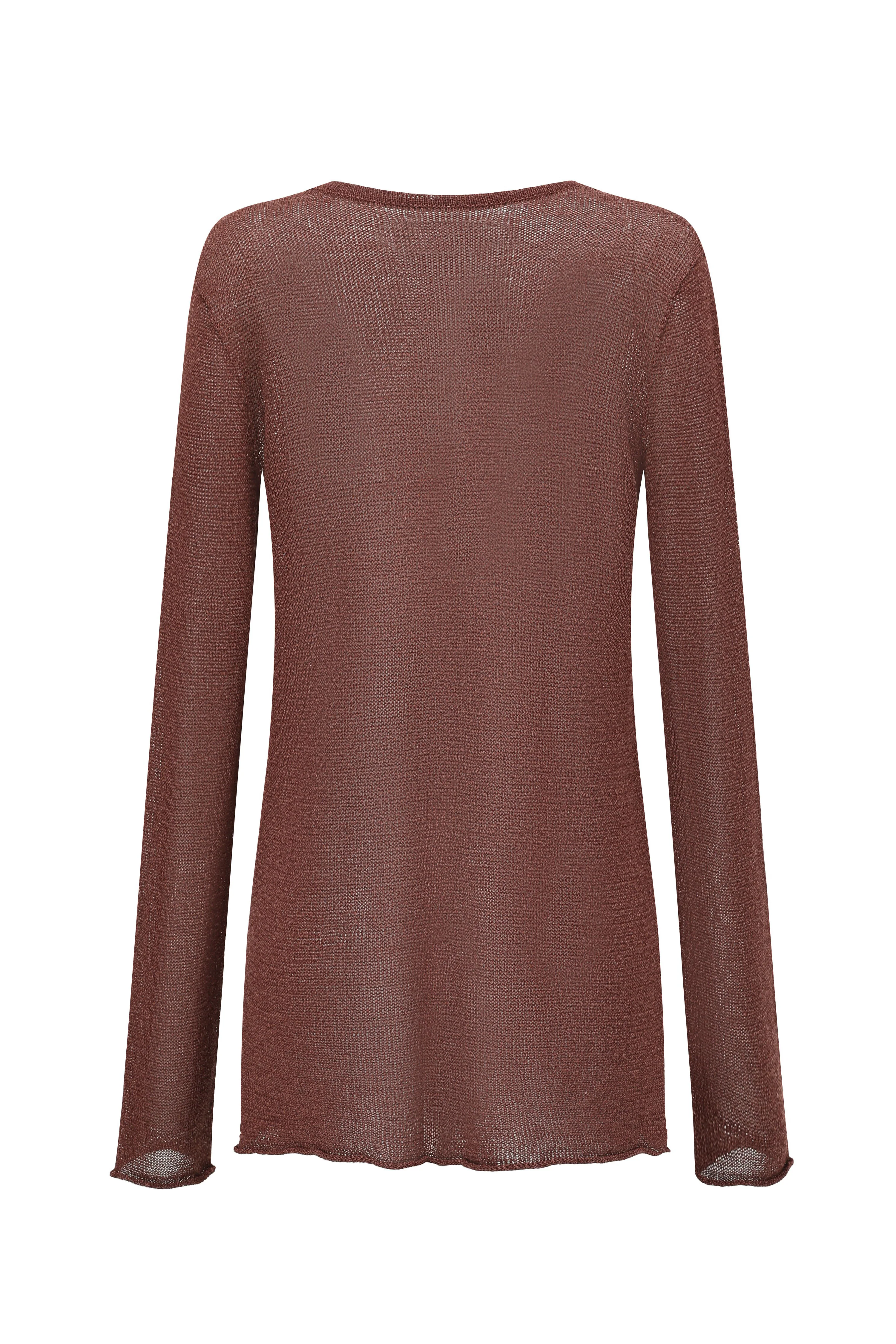 SWAYING/KNIT seamless tie long-sleeved cardigan SW24SS1T71 brown PS77 - Image 6