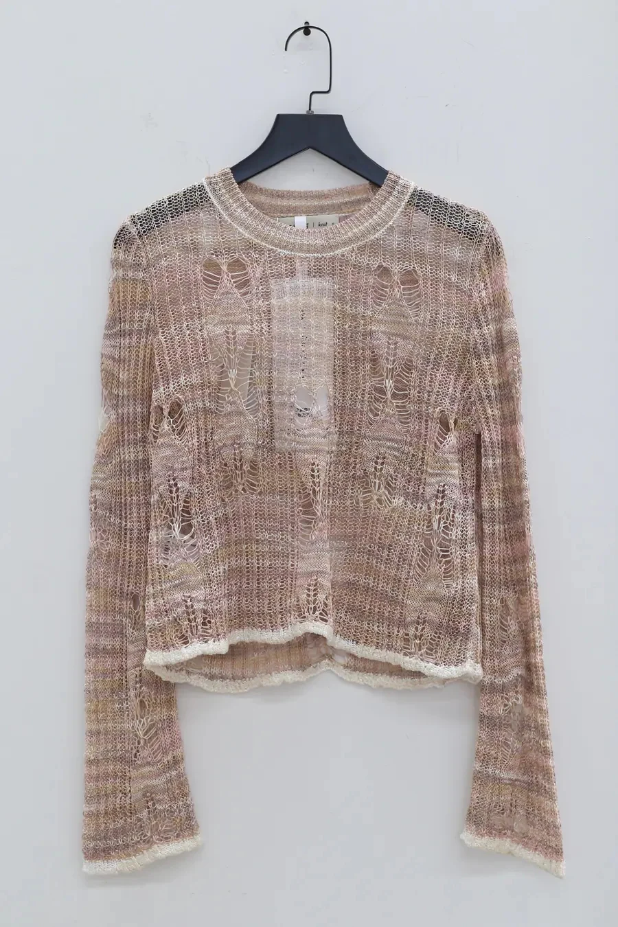 SWAYING/KNIT section dyed hollow bottoming shirt SW24SS1T62 pink PS86 - Image 3
