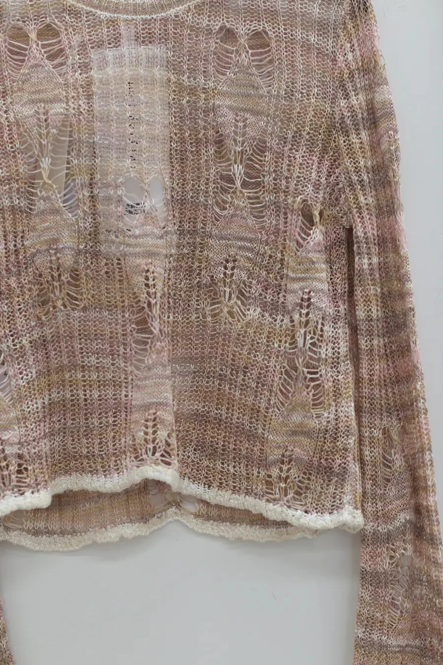 SWAYING/KNIT section dyed hollow bottoming shirt SW24SS1T62 pink PS86 - Image 4