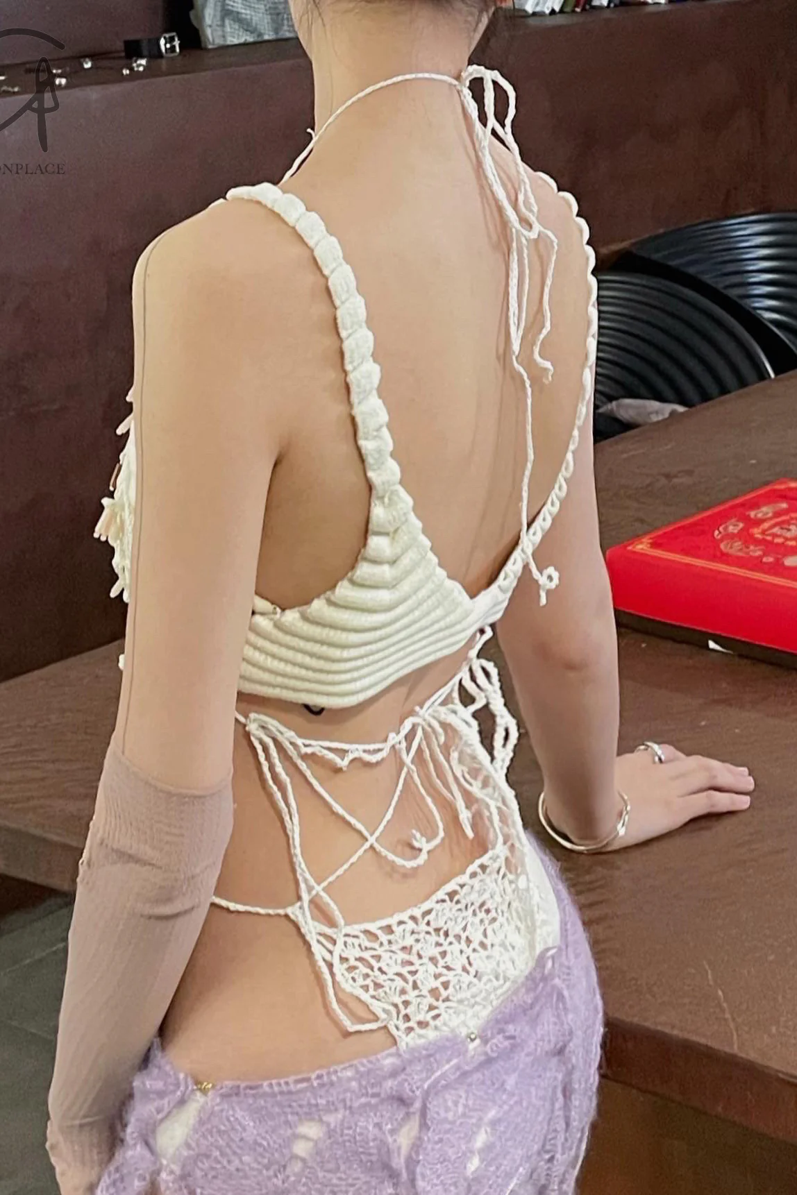SWAYING/KNIT Shell Embroidered One Piece Bikini SW22SST68 White - Image 16