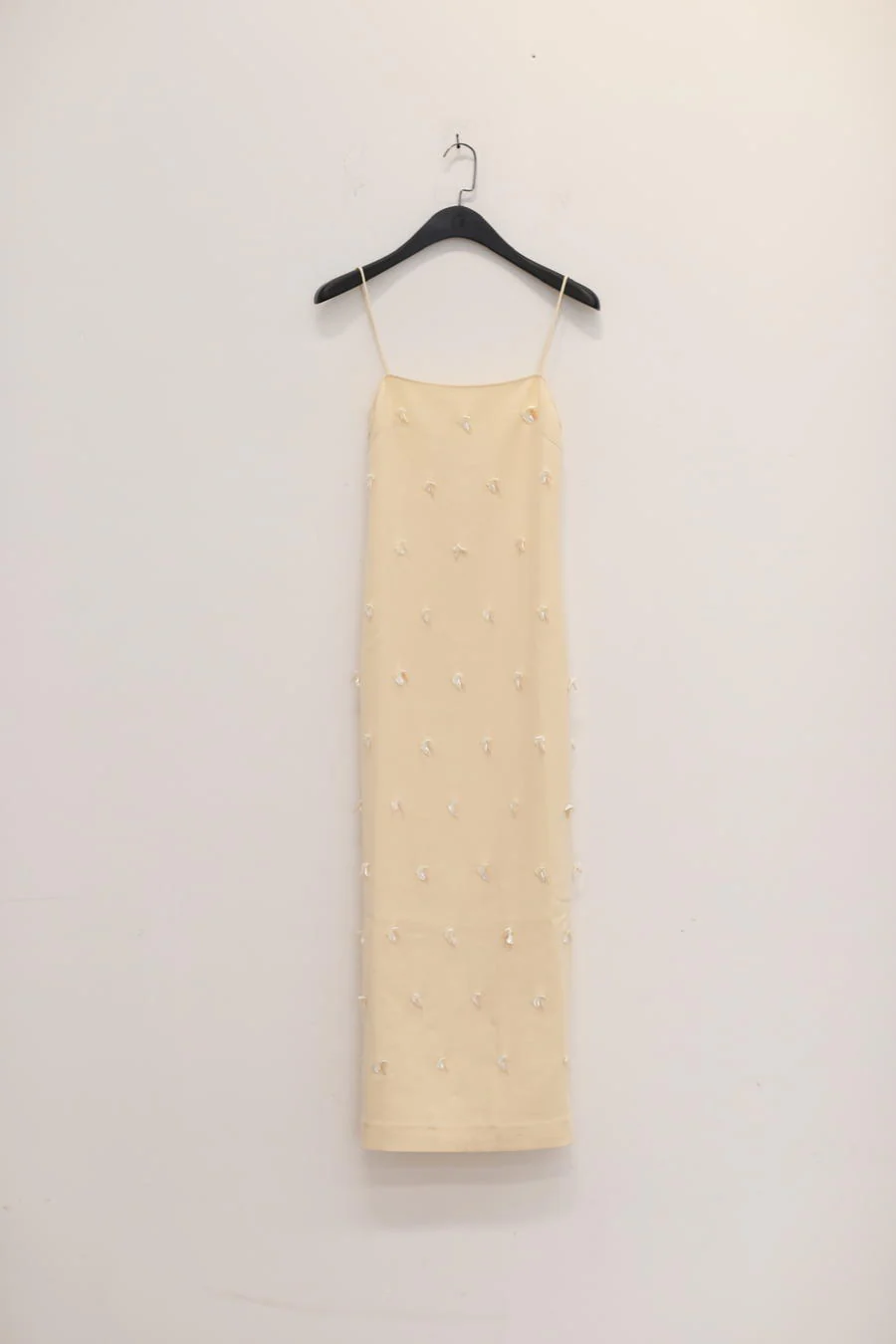 SWAYING/KNIT Shell Embroidered Silk and Wool Dress SW22SSL43 Off-White - Image 9