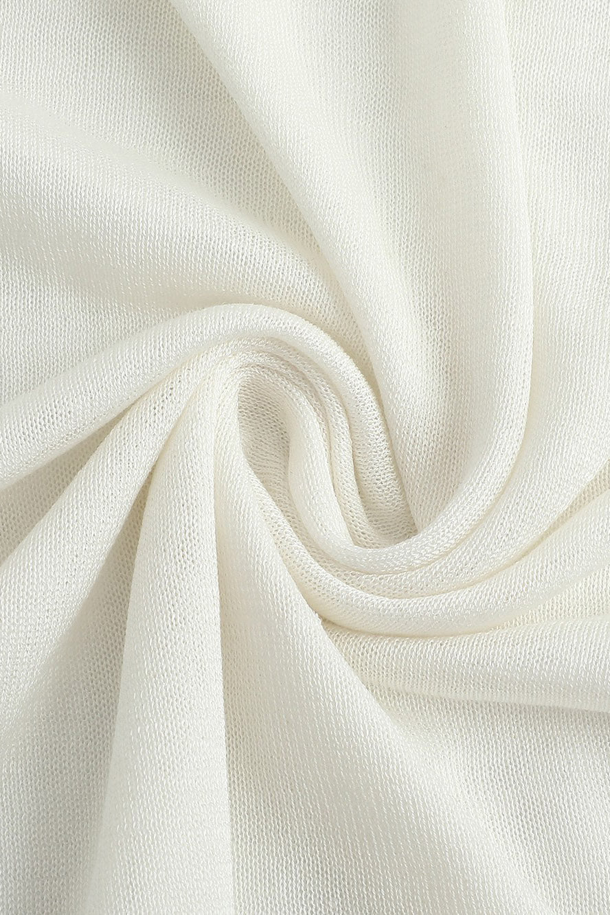 SWAYING/KNIT silk contrast fake two-piece long skirt SW24SS3B16 white PS80 - Image 7