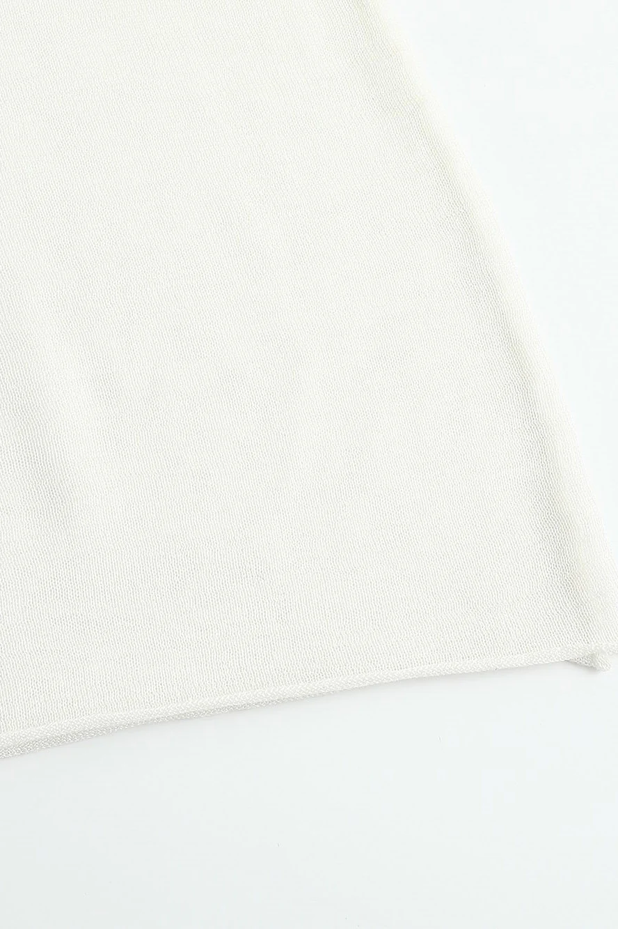 SWAYING/KNIT silk contrast fake two-piece long skirt SW24SS3B16 white PS80 - Image 9