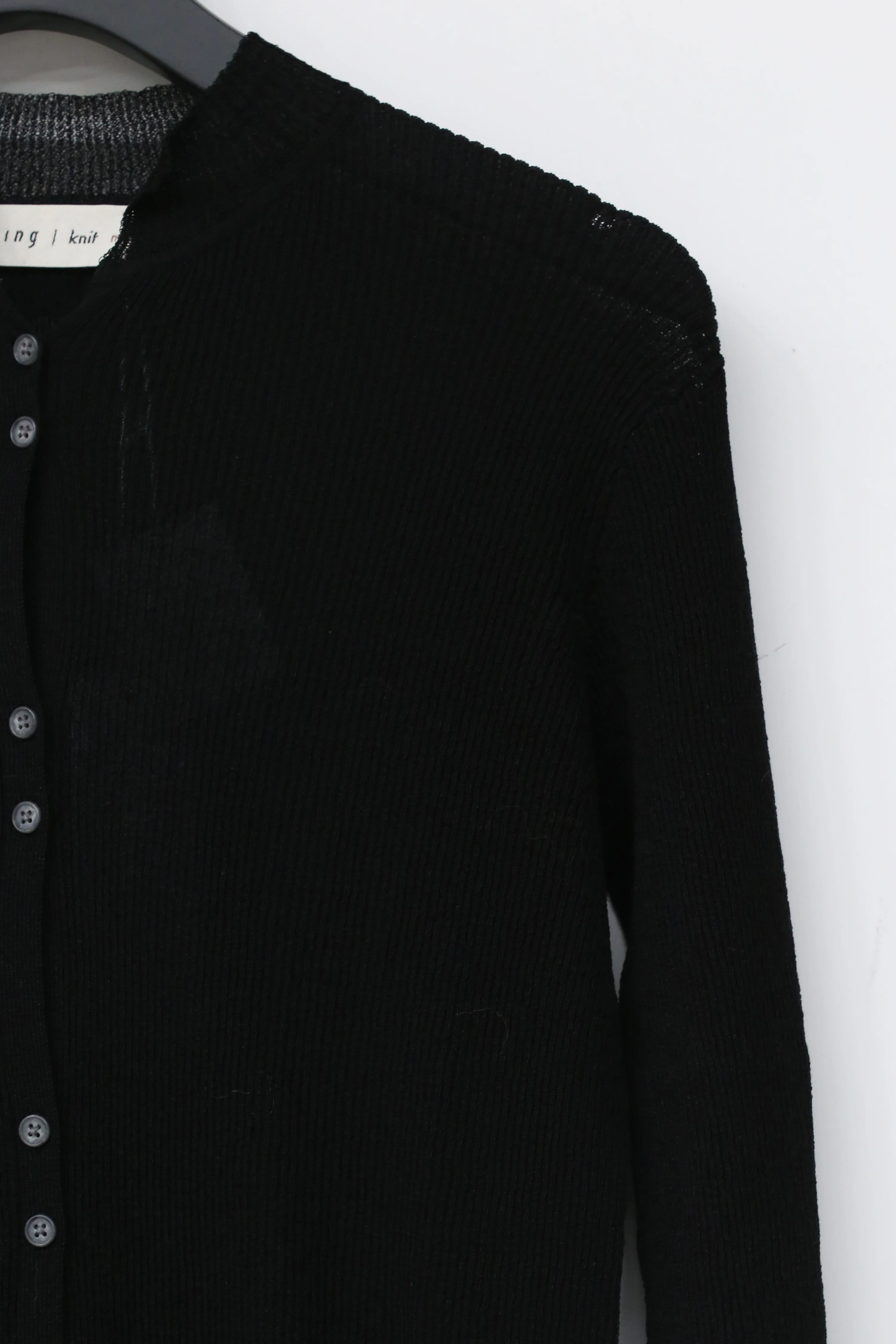 SWAYING/KNIT Silk Long Cardigan SW211SZ44 Black PS29 - Image 4