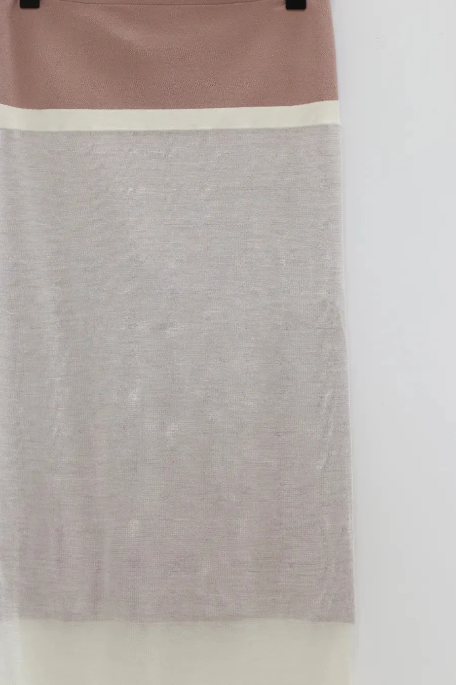 SWAYING/KNIT silk stitching contrasting color tube top skirt SW24SS2L12 white - Image 4