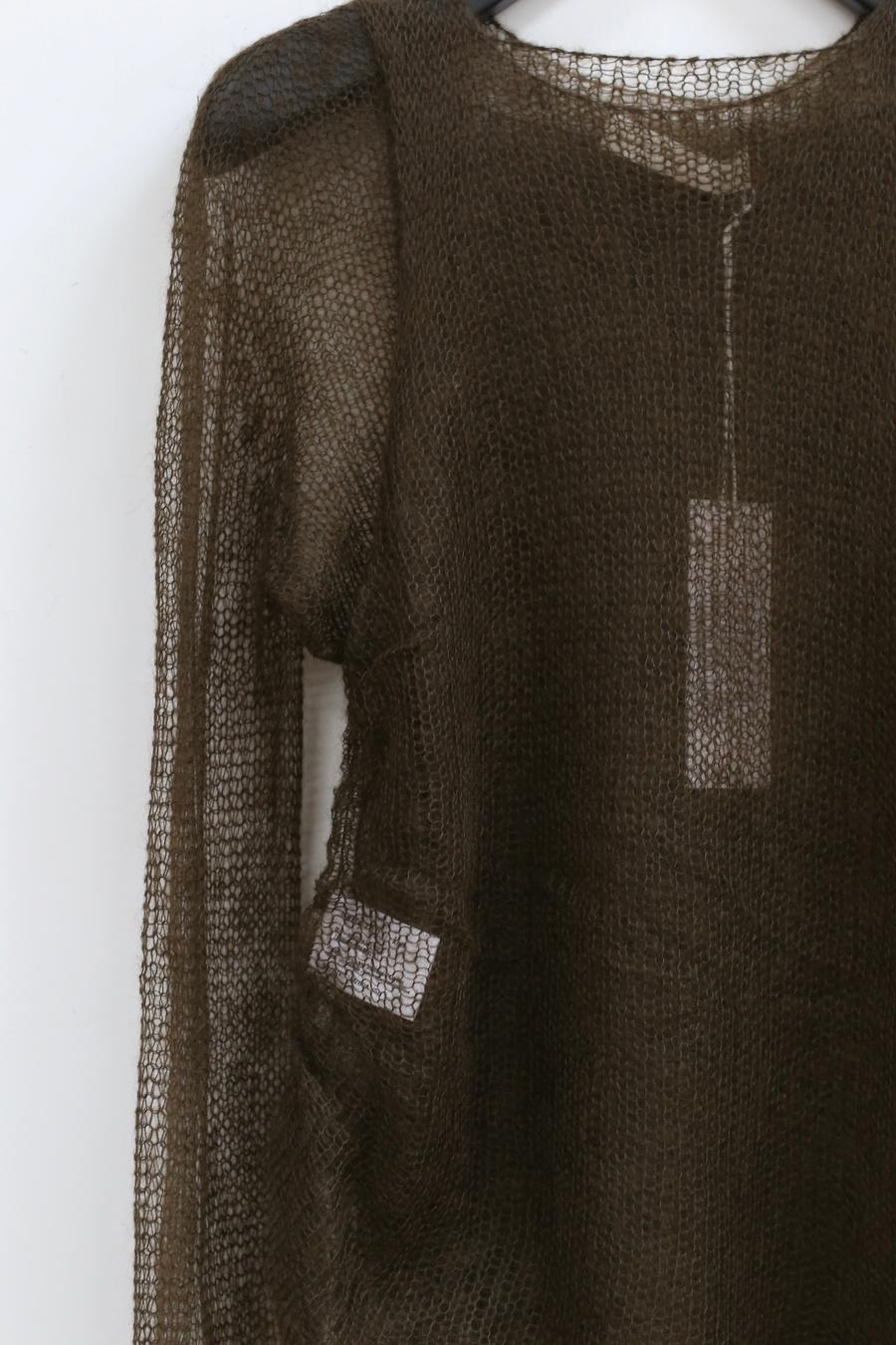 SWAYING/KNIT Slightly Translucent Mohair 2 Piece Set (with Bra) SW22AW1T27 Brown PS52 - Image 7