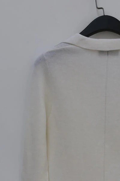 SWAYING/KNIT Suit Collar Half Cardigan Pullover SW202SZ12 - Image 5