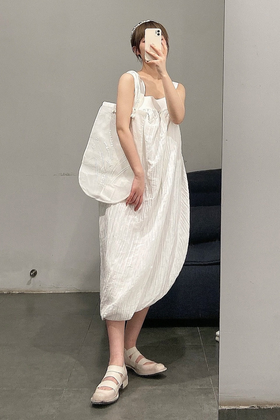 SWAYING/KNIT SW211LS16 Silk Pleated Vest Dress - Image 13