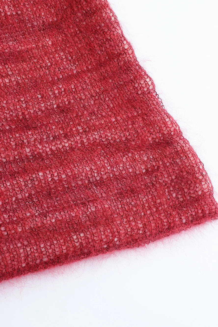 SWAYING/KNIT V-neck floating jumper SW24RE1T05 red - Image 17