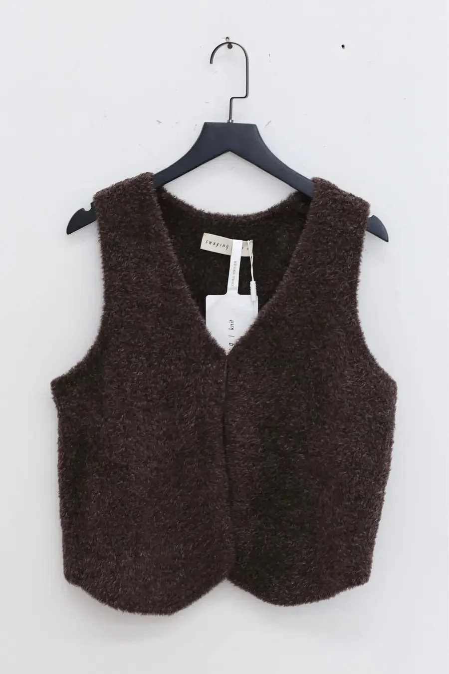 SWAYING/KNIT velvet vest SW23AW1T13 coffee - Image 3