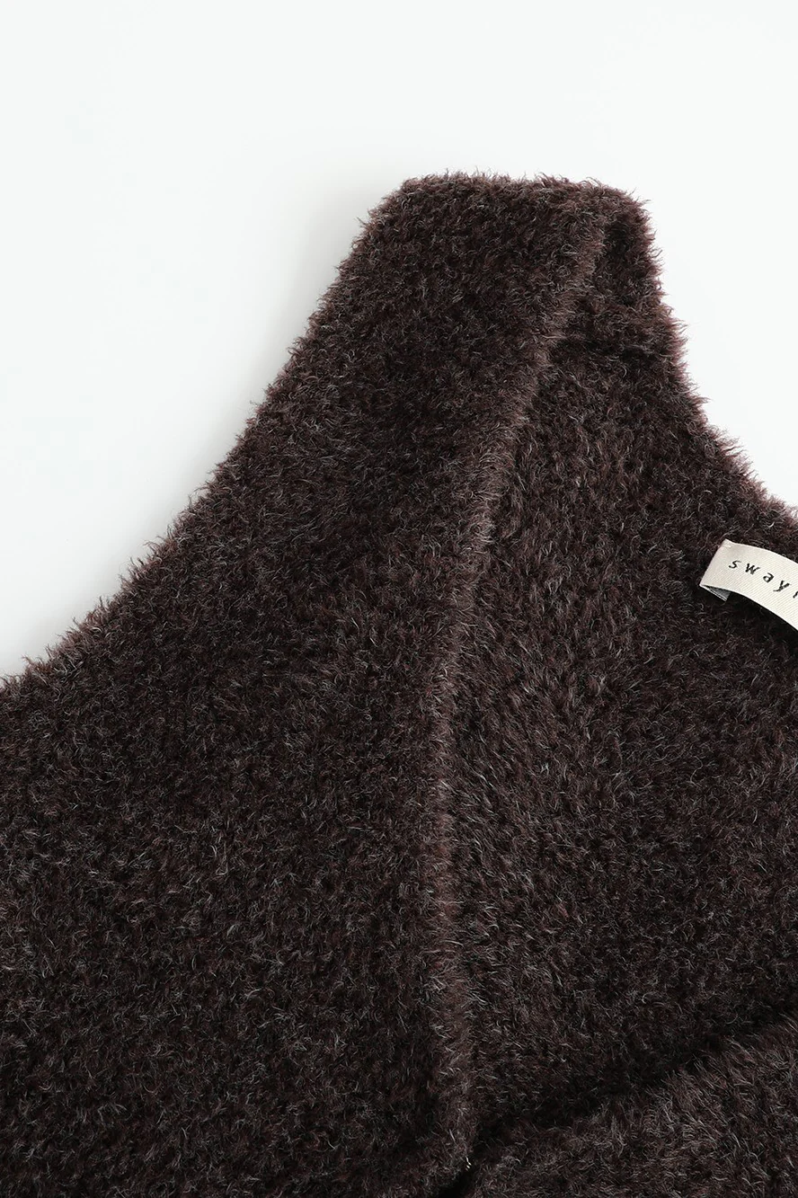 SWAYING/KNIT velvet vest SW23AW1T13 coffee - Image 9