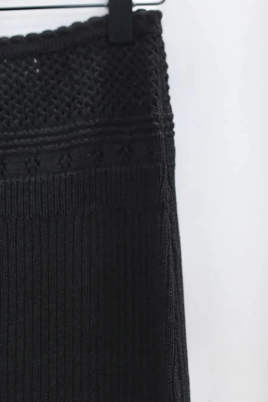 SWAYING/KNIT Waist Lace Straight Dress SW22SSB30 Black - Image 4