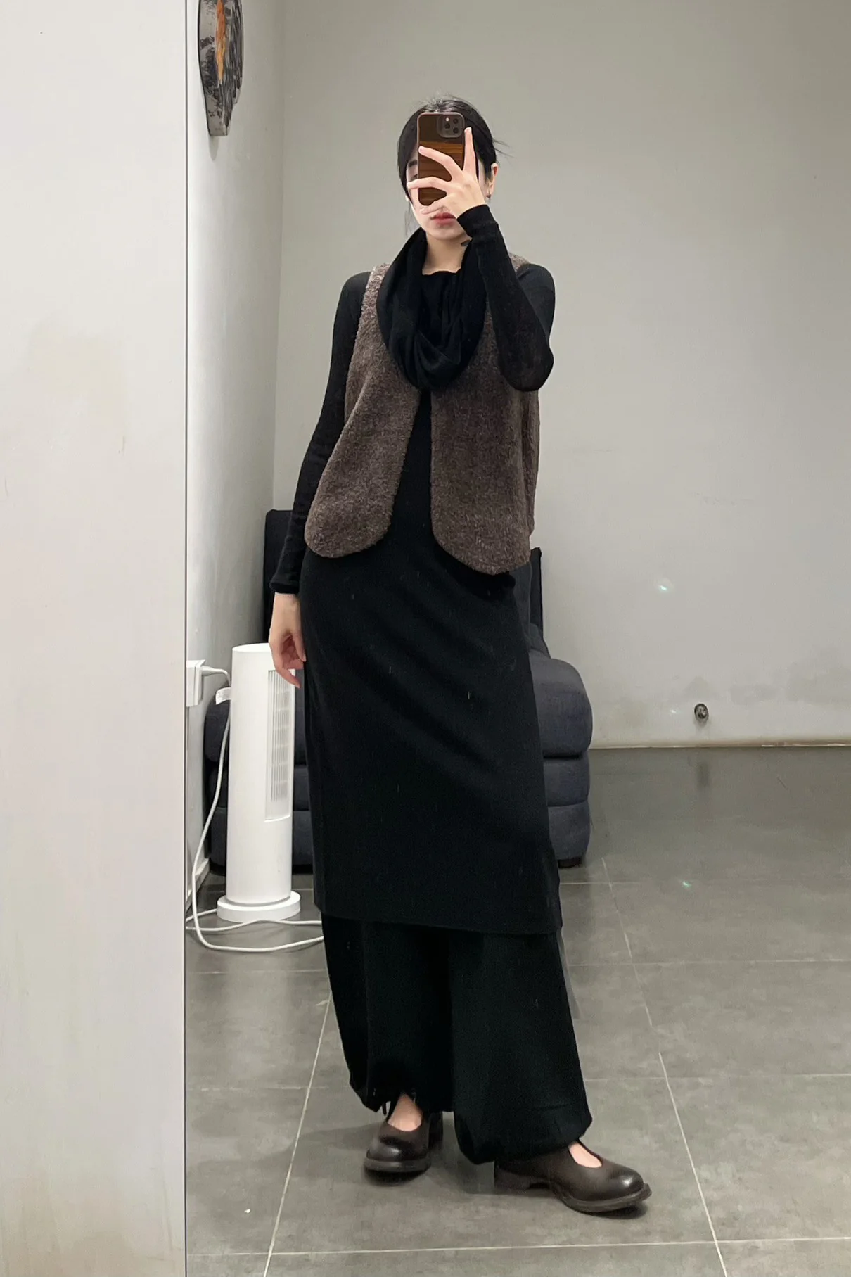 SWAYING/KNIT water-soluble wool lapel dress SW23AW2L08 black PS66 - Image 20