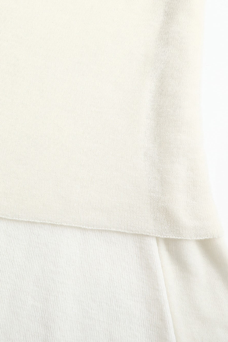 SWAYING/KNIT water-soluble wool lapel dress (with petticoat) SW23AW2L07 white PS66 - Image 12
