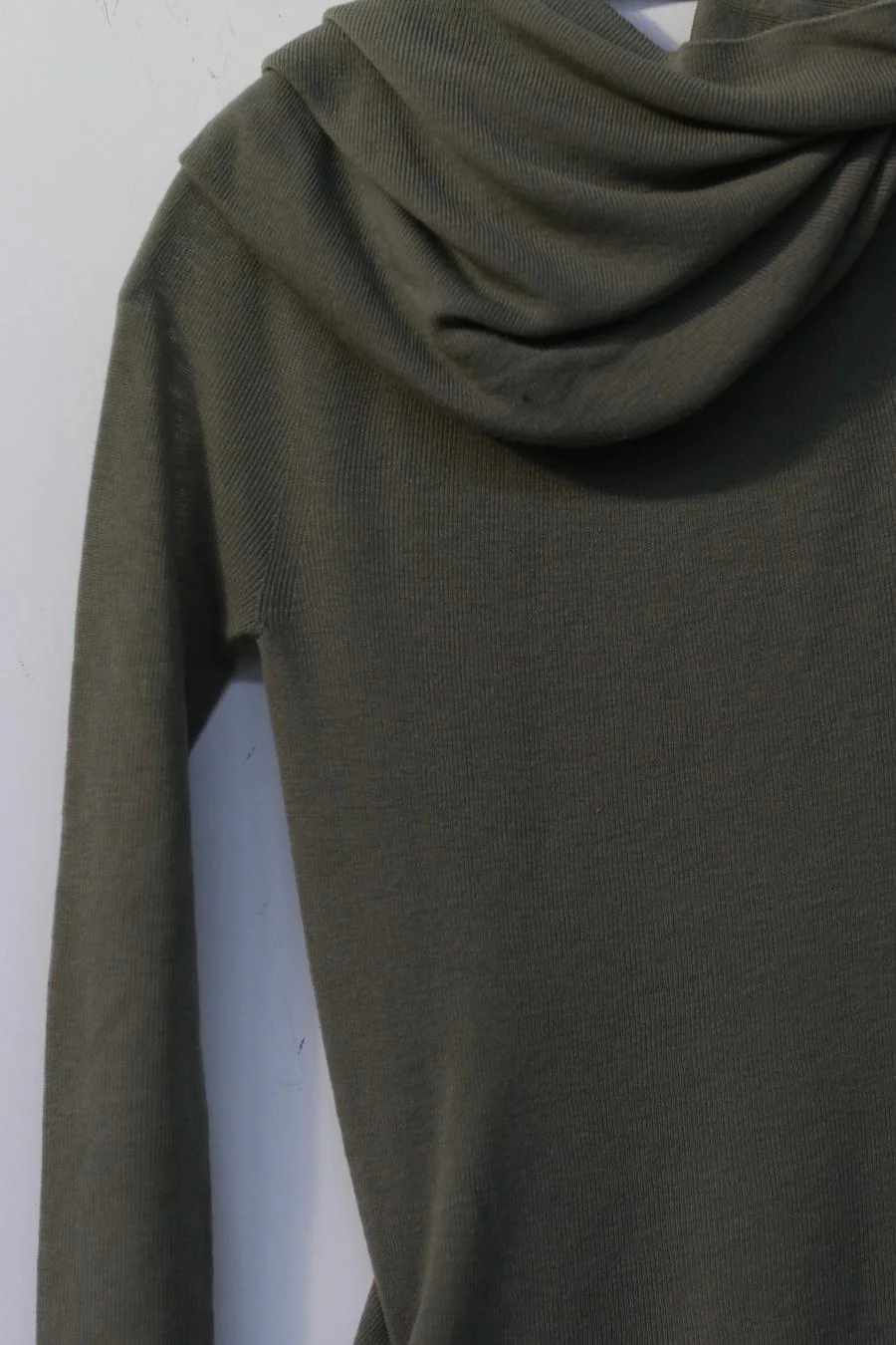 Swaying/Knit Water -soluble wool lapel shirt SW22AW1T16 dark green PS50 - Image 2