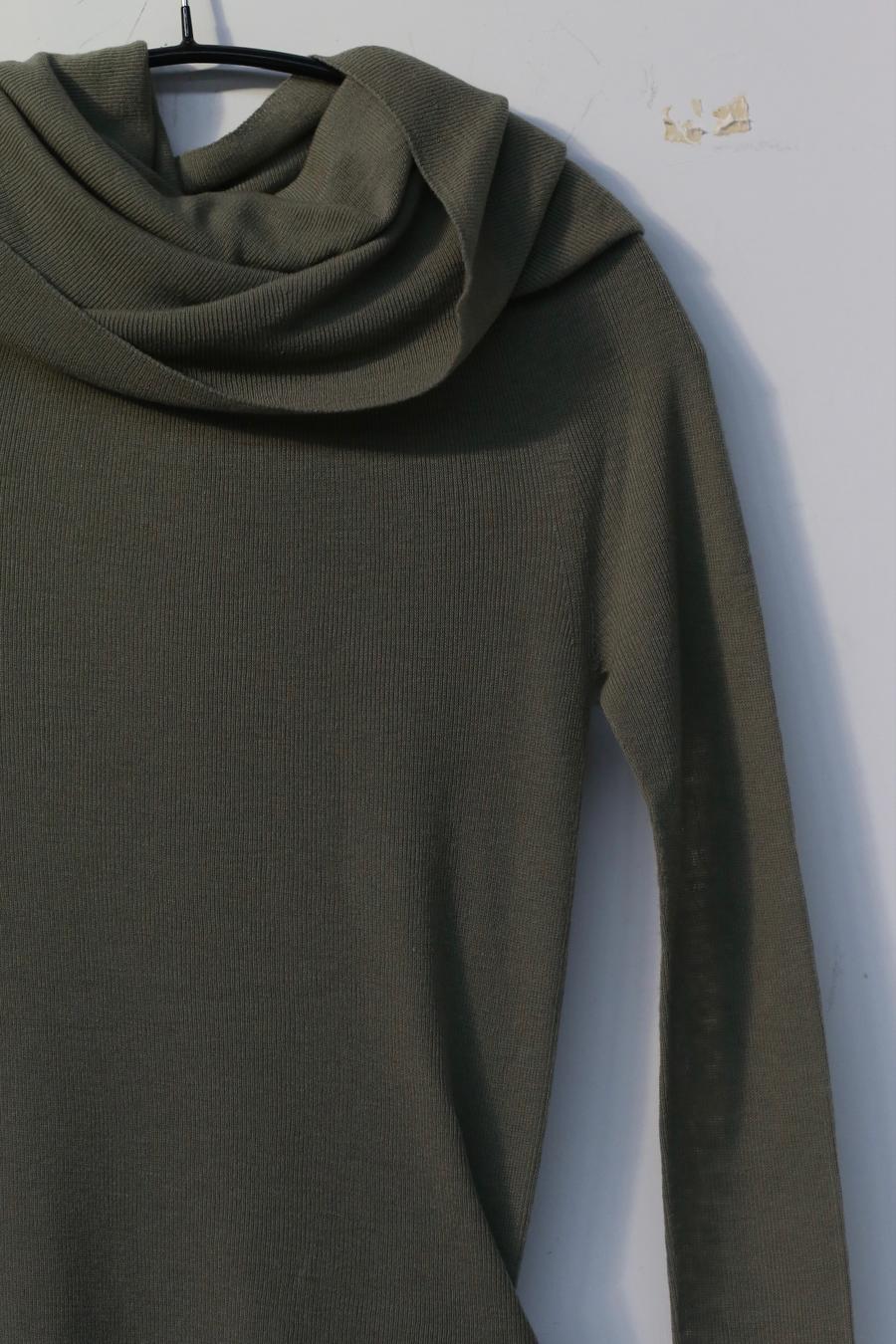 Swaying/Knit Water -soluble wool lapel shirt SW22AW1T16 dark green PS50 - Image 3