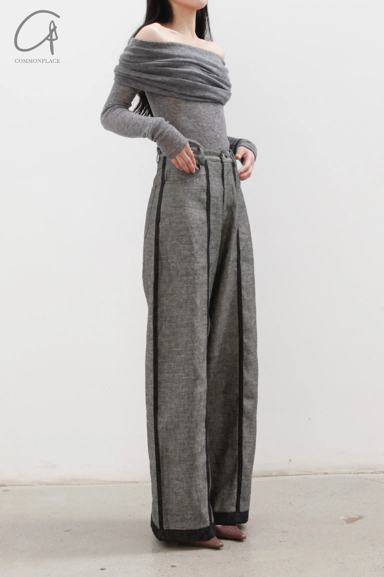 SWAYING/KNIT Water Soluble Wool Lapel SW22AW1T17 Dark Grey PS50 - Image 5