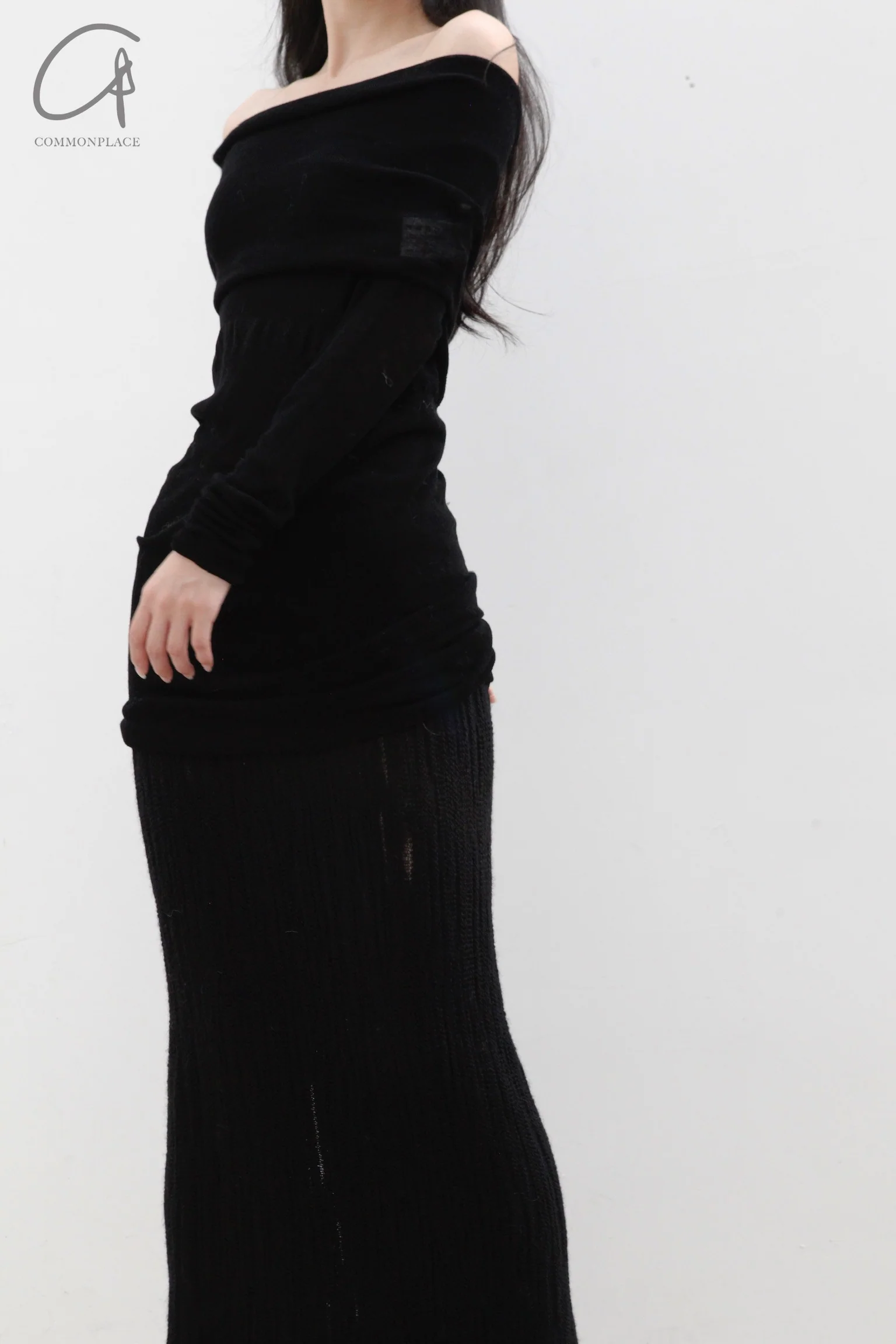 SWAYING/KNIT Water Soluble Wool Lapel SW22AW1T18 Black PS50 - Image 7
