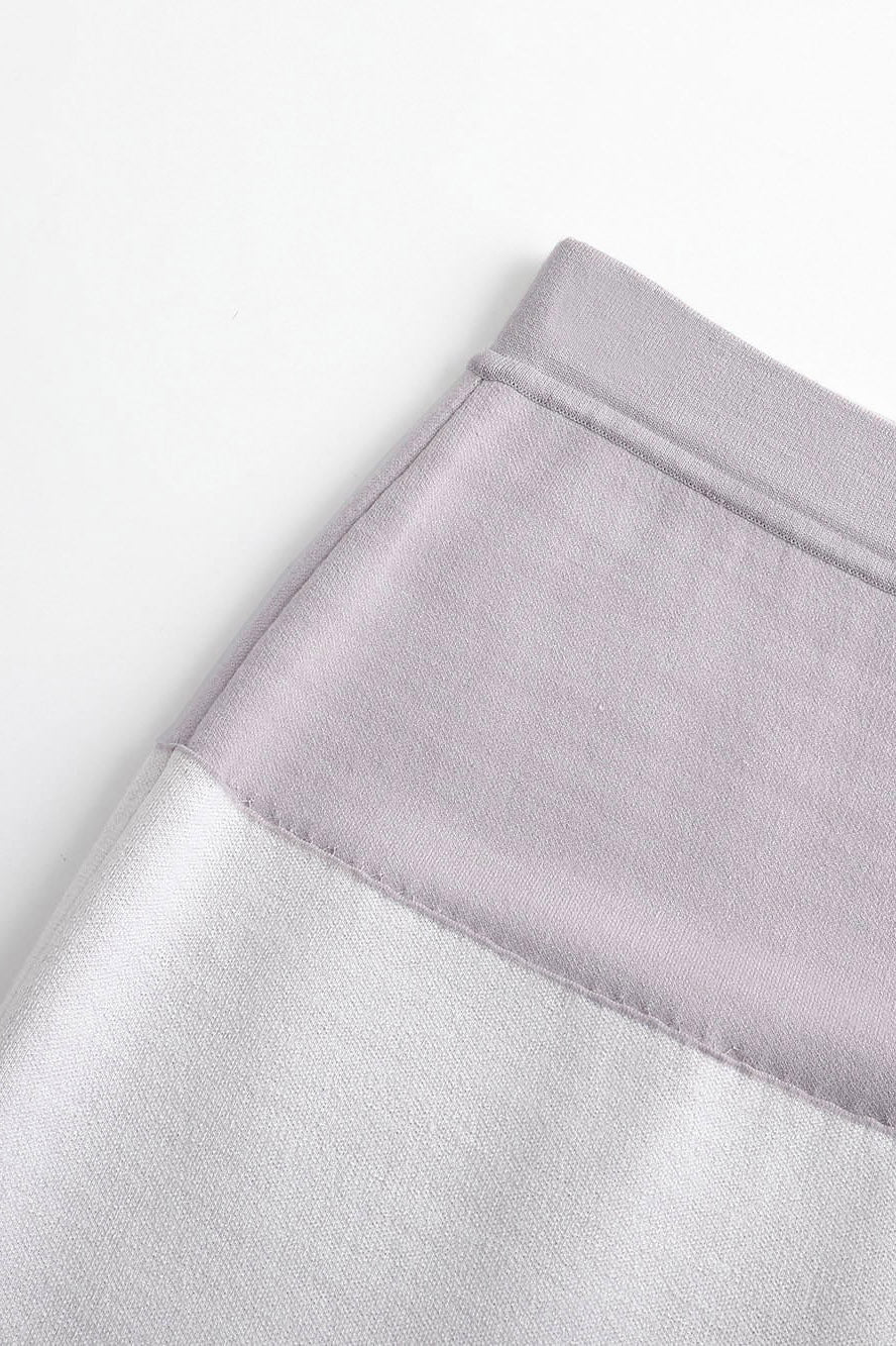 SWAYING/KNIT wool double-sided contrast slit skirt SW24SS3B30 white - Image 11