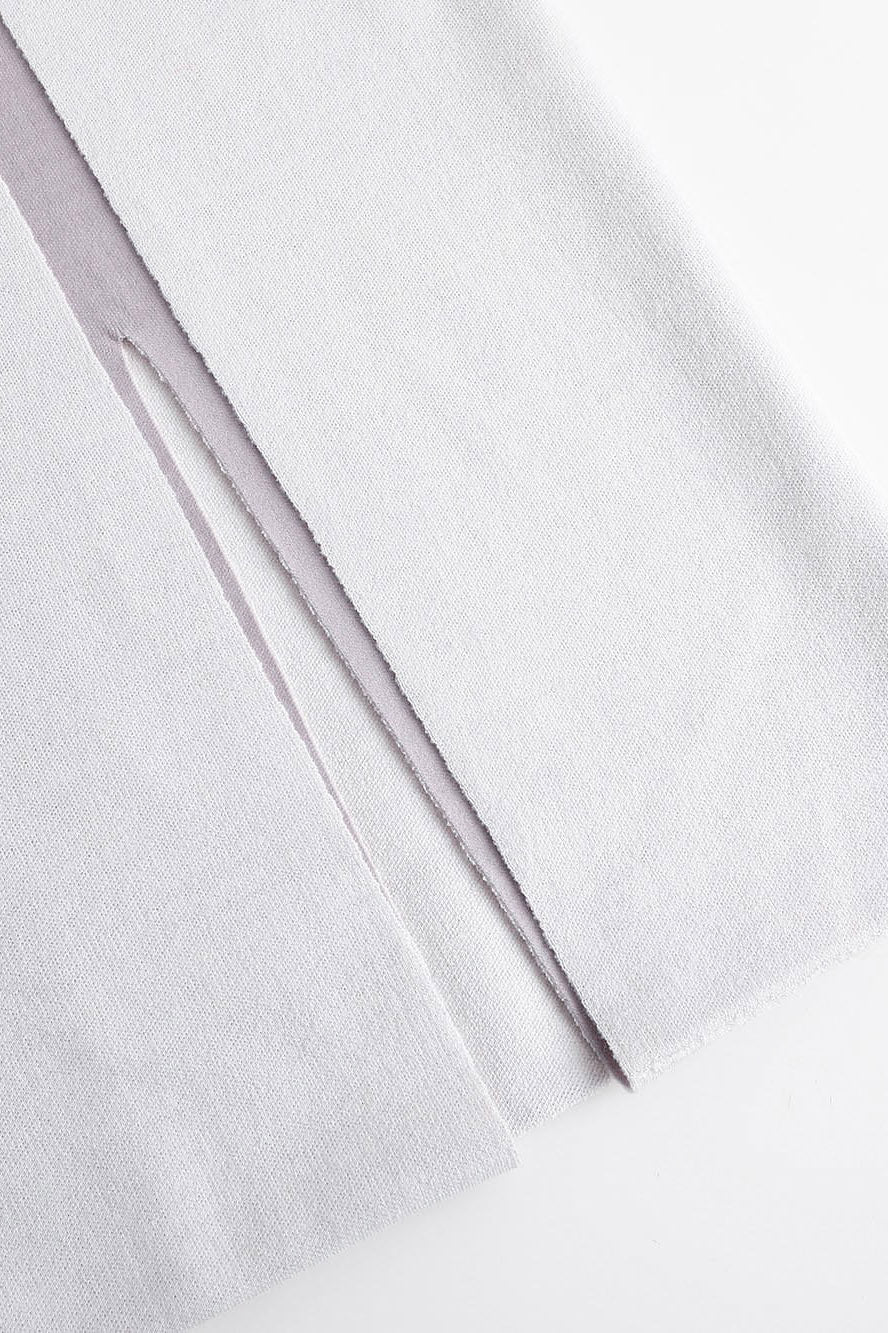 SWAYING/KNIT wool double-sided contrast slit skirt SW24SS3B30 white - Image 7