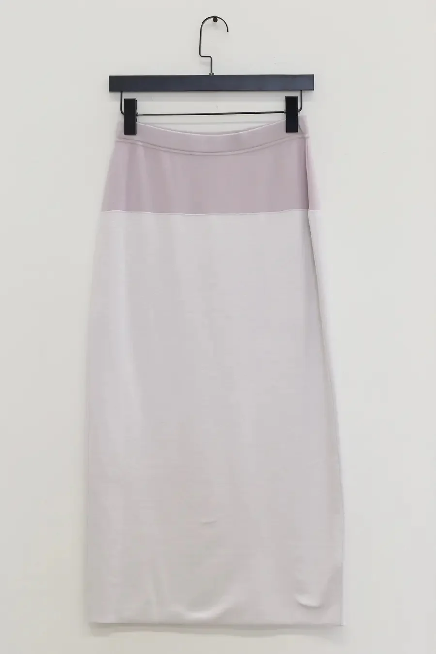 SWAYING/KNIT wool double-sided contrast slit skirt SW24SS3B30 white - Image 8