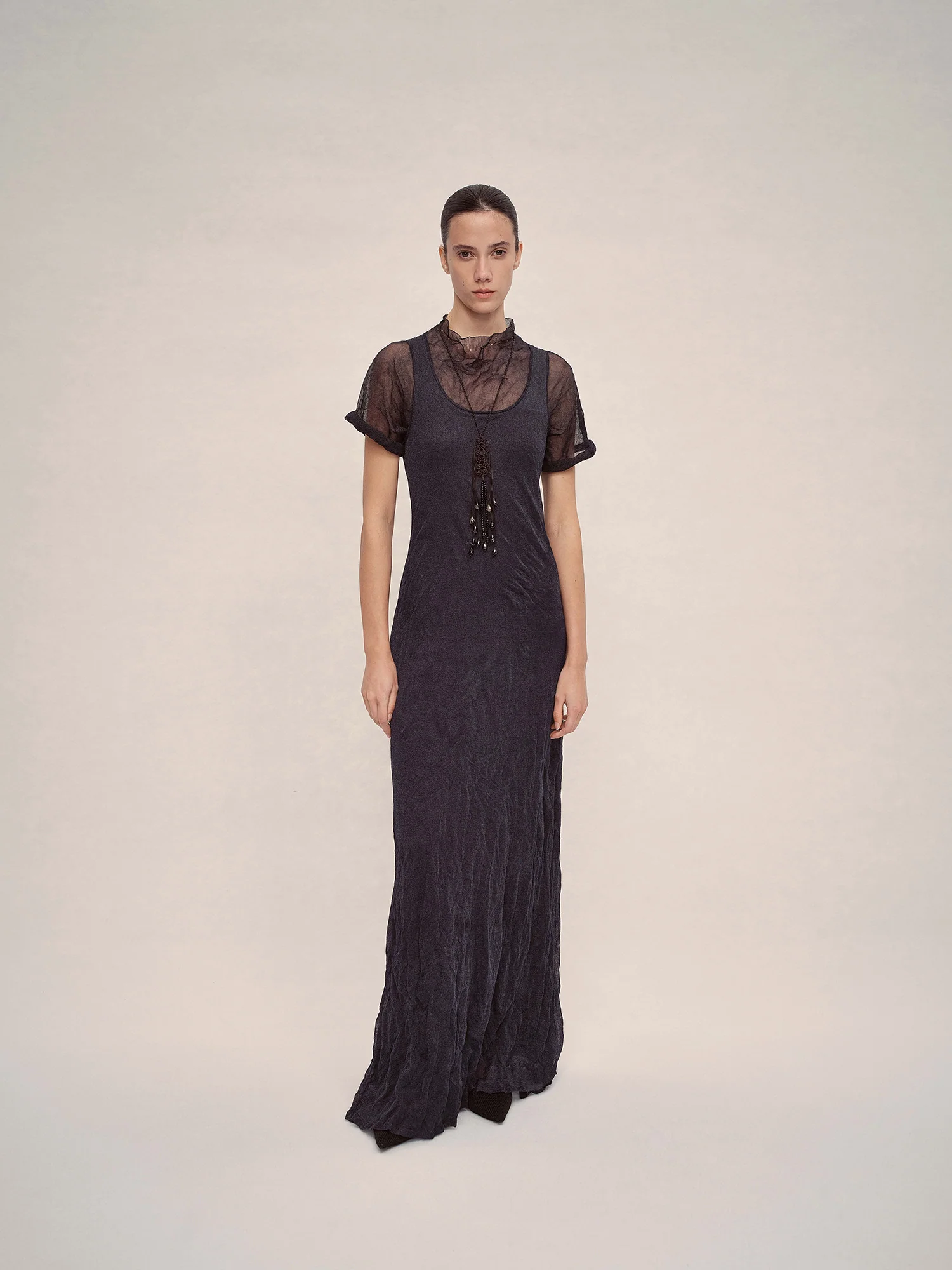 SWAYING SS26 Beaded Woven Necklace SW-SW26SS4P05-HEI Black - Image 5